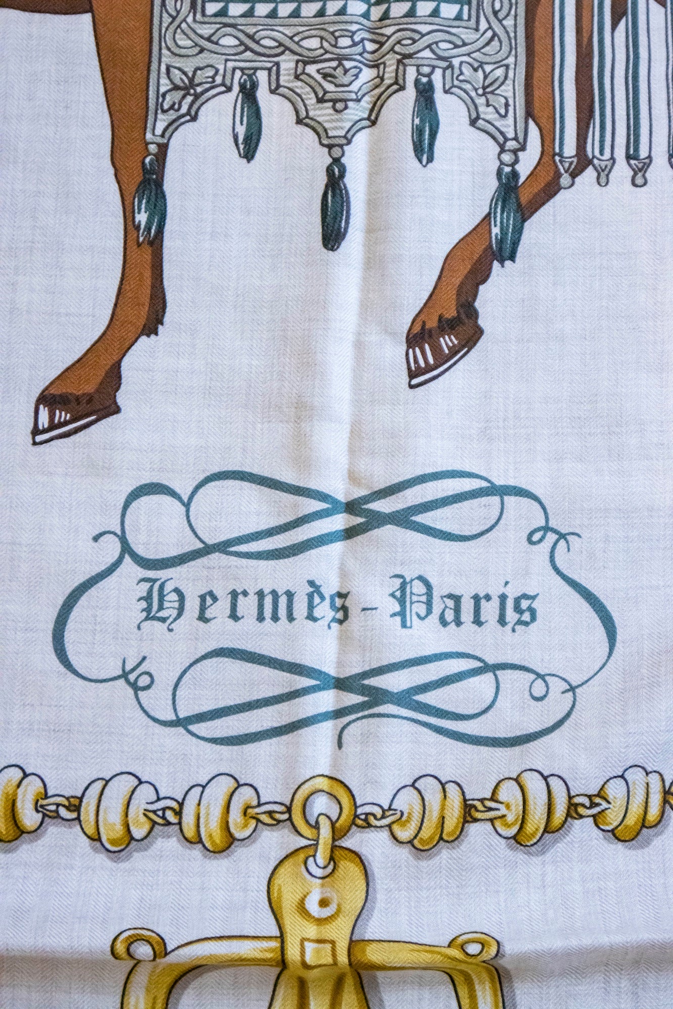 Hermès - Carré Schal 140 Kaschmir Seide Route 24