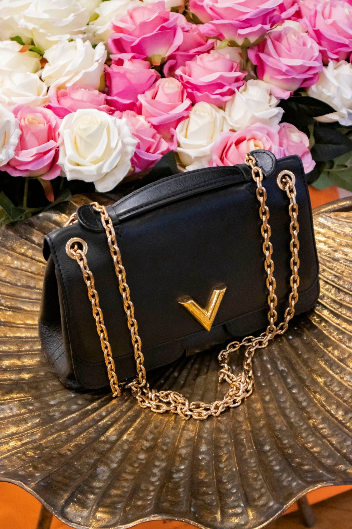 Louis Vuitton - Black Monogram Leather Very Chain Bag