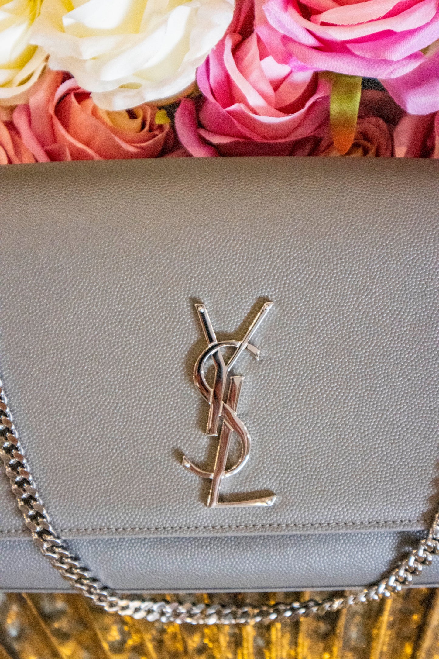 Saint Laurent - Kate grau Silberne Hardware