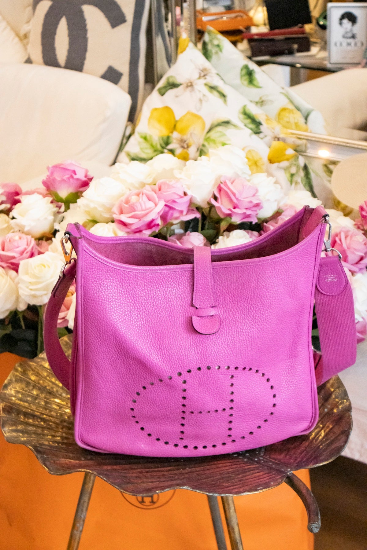 Hermès - Evelyne 33 pink Taurillon Clemence Leder Silberne Hardware