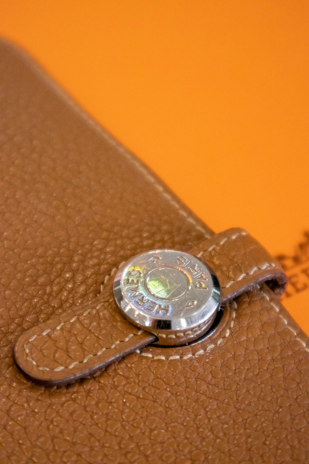 Hermès - Dogon Leder Portemonnaie Gold Silberne Hardware