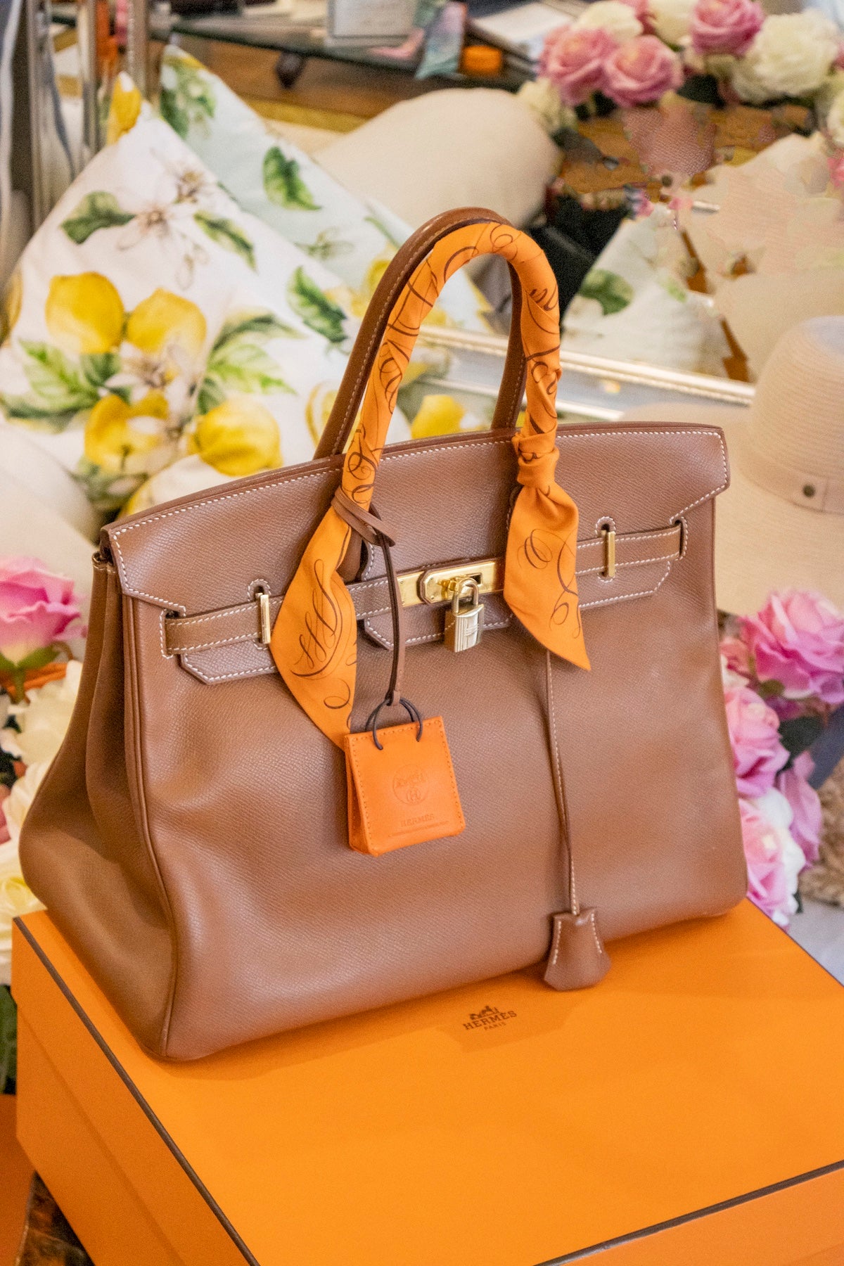 Hermès - Birkin Bag 35 Gold Courchevel Leder Goldene Hardware