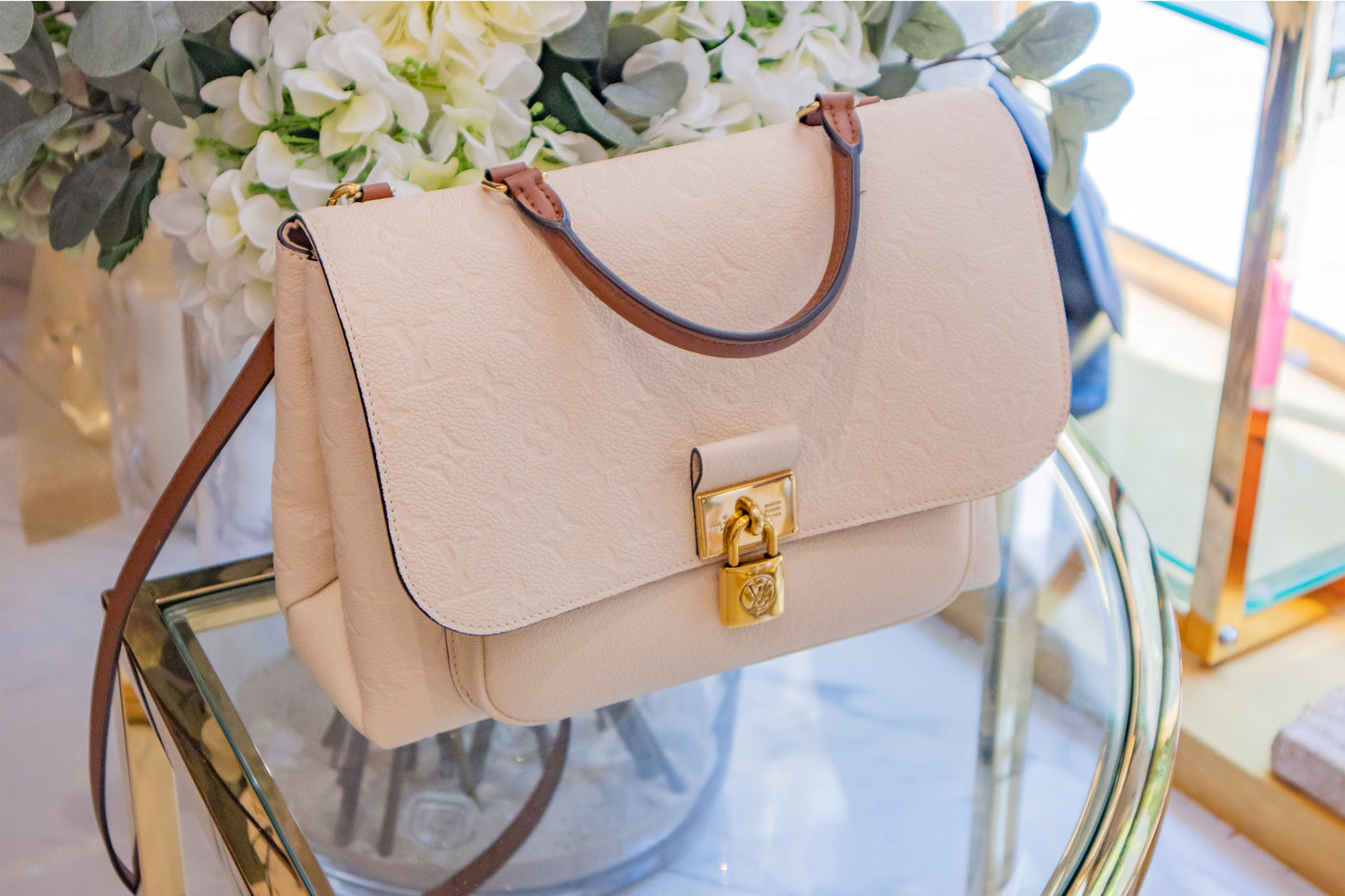 Louis Vuitton - Monogram Empreinte Leather Marignan Creme Caramel