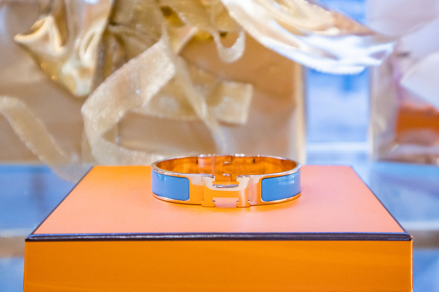 Hermès - Armreif Clic H Blau