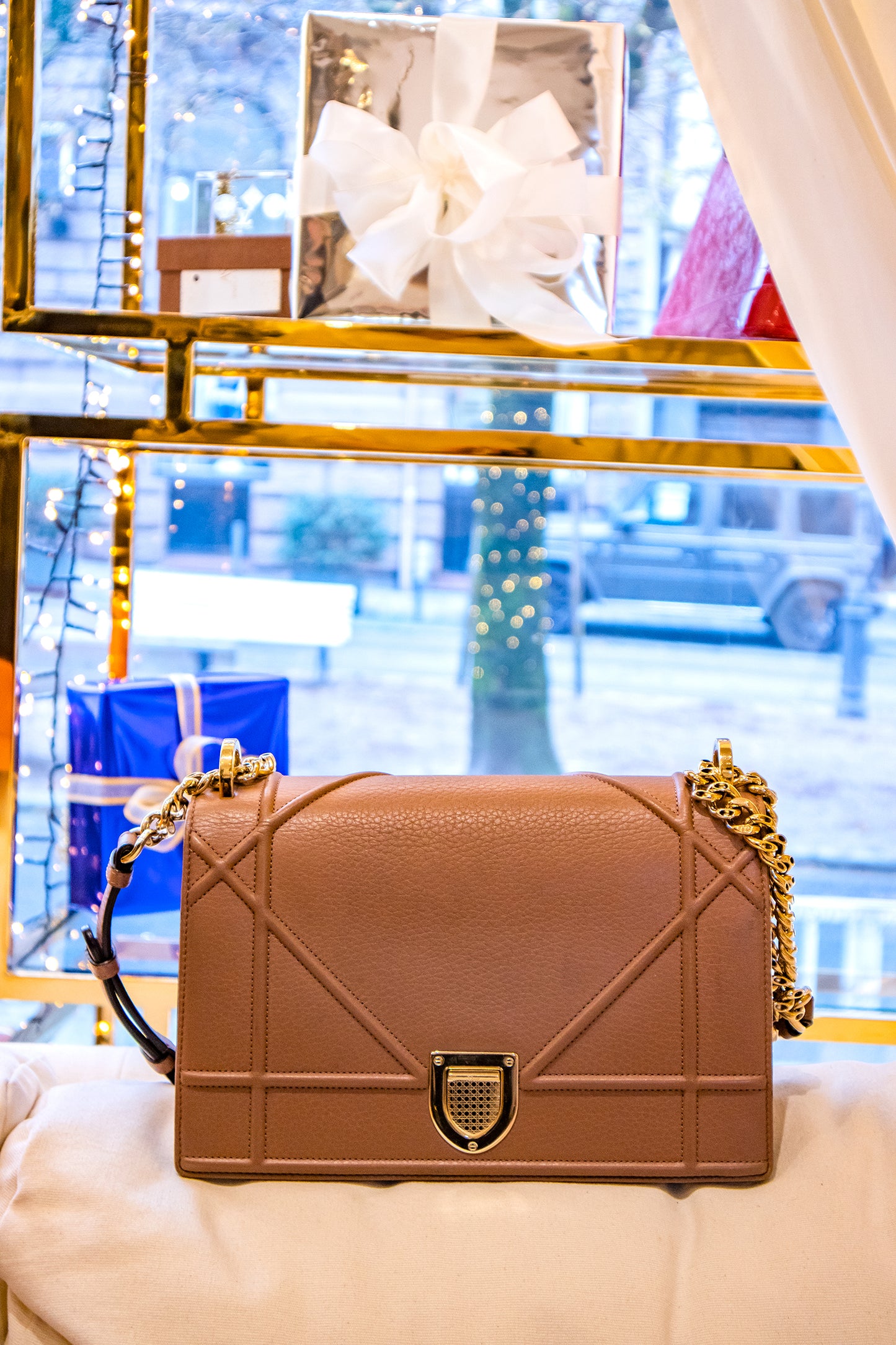 Dior - Diorama aus Kalbsleder Altrosa
