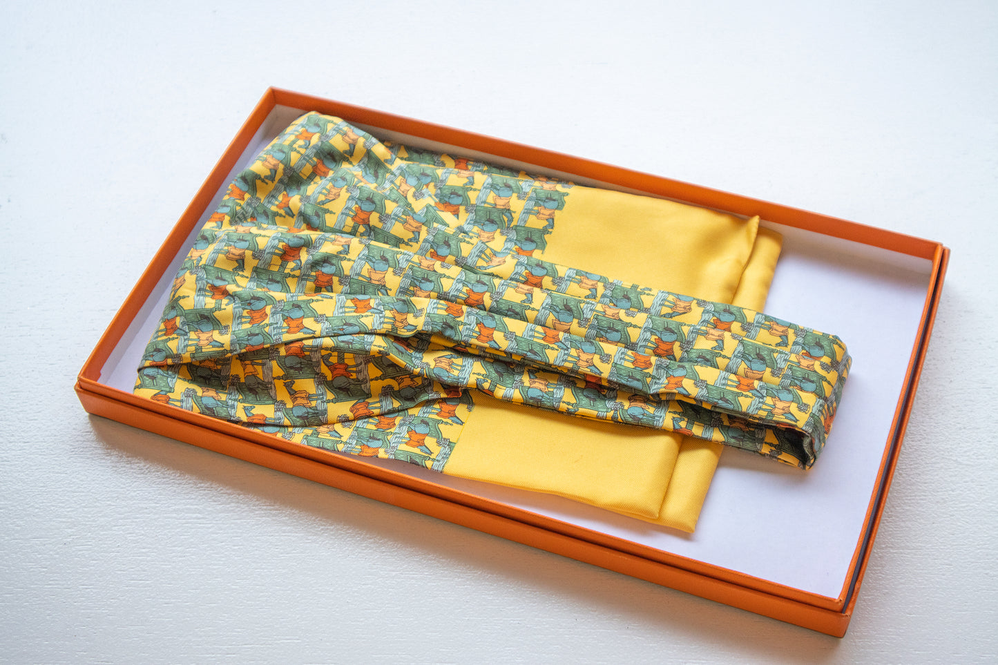 Hermès - Seidentuch Herren Gelb/Grün
