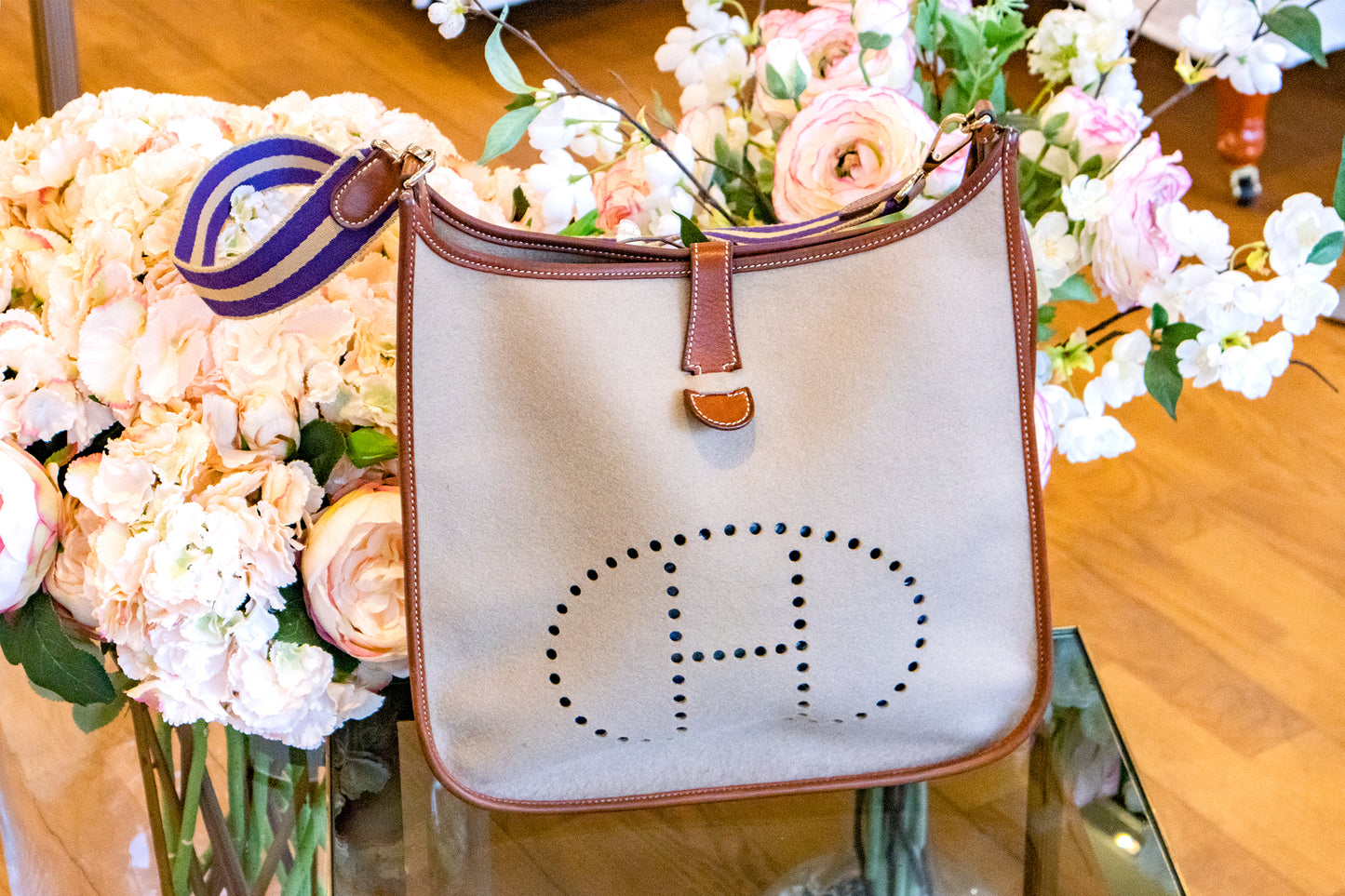 Hermès - Evelyne 29 Cross Body Tasche Wolle Beige/Braun