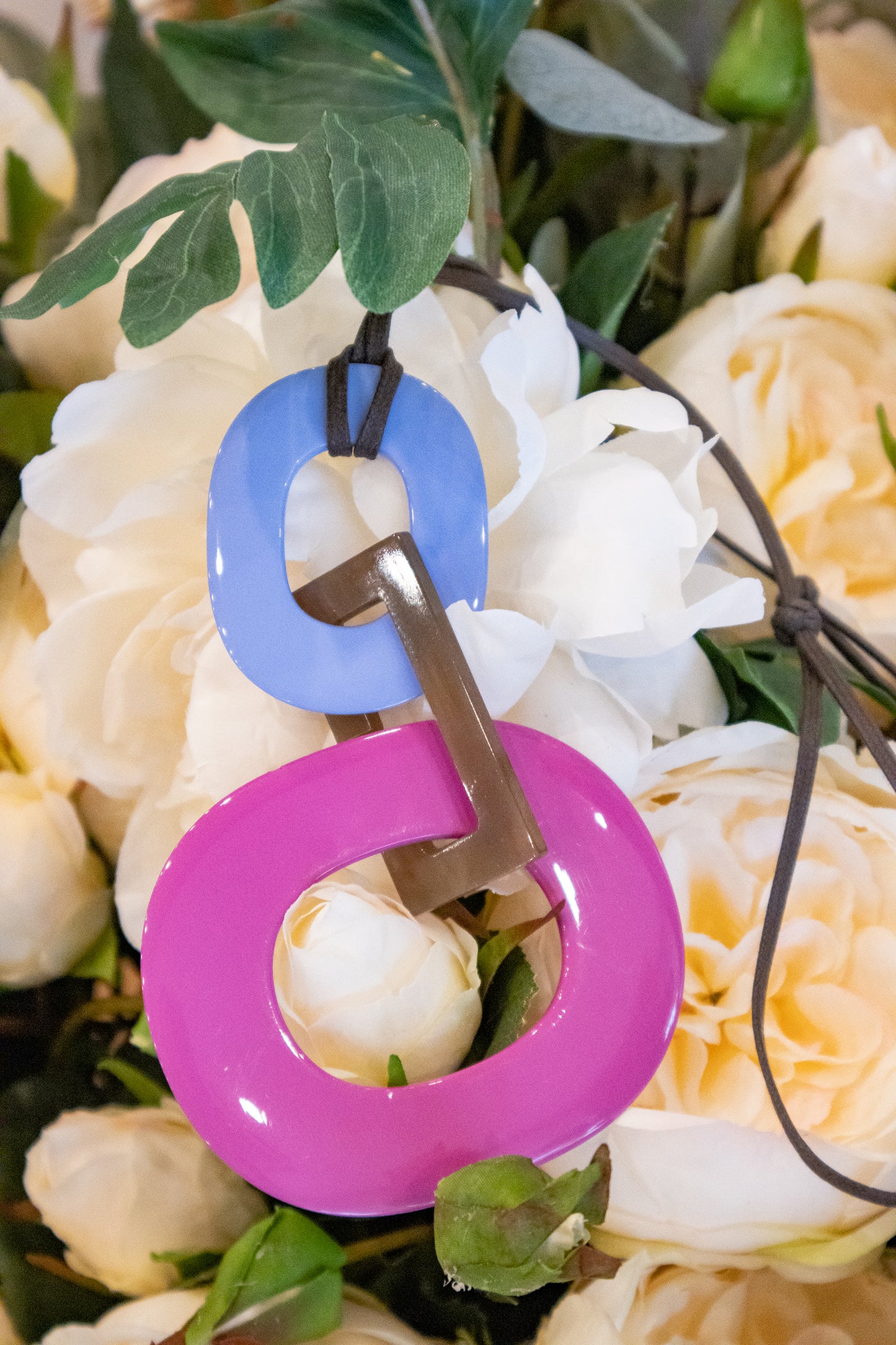 Hermès - Hornkette Blau, Rosa