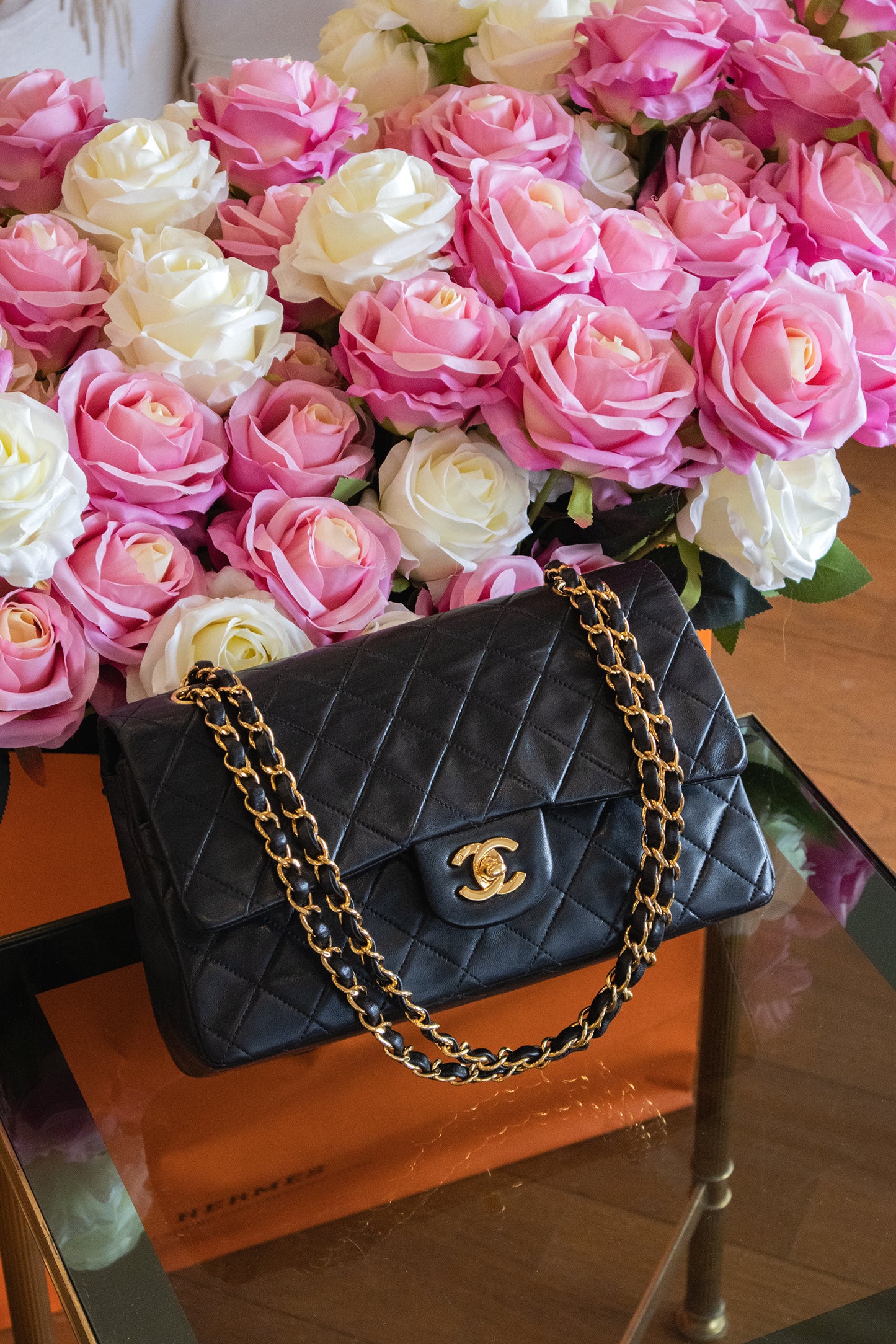 Chanel - Medium Double Flap Bag 24 kt vergoldete Hardware