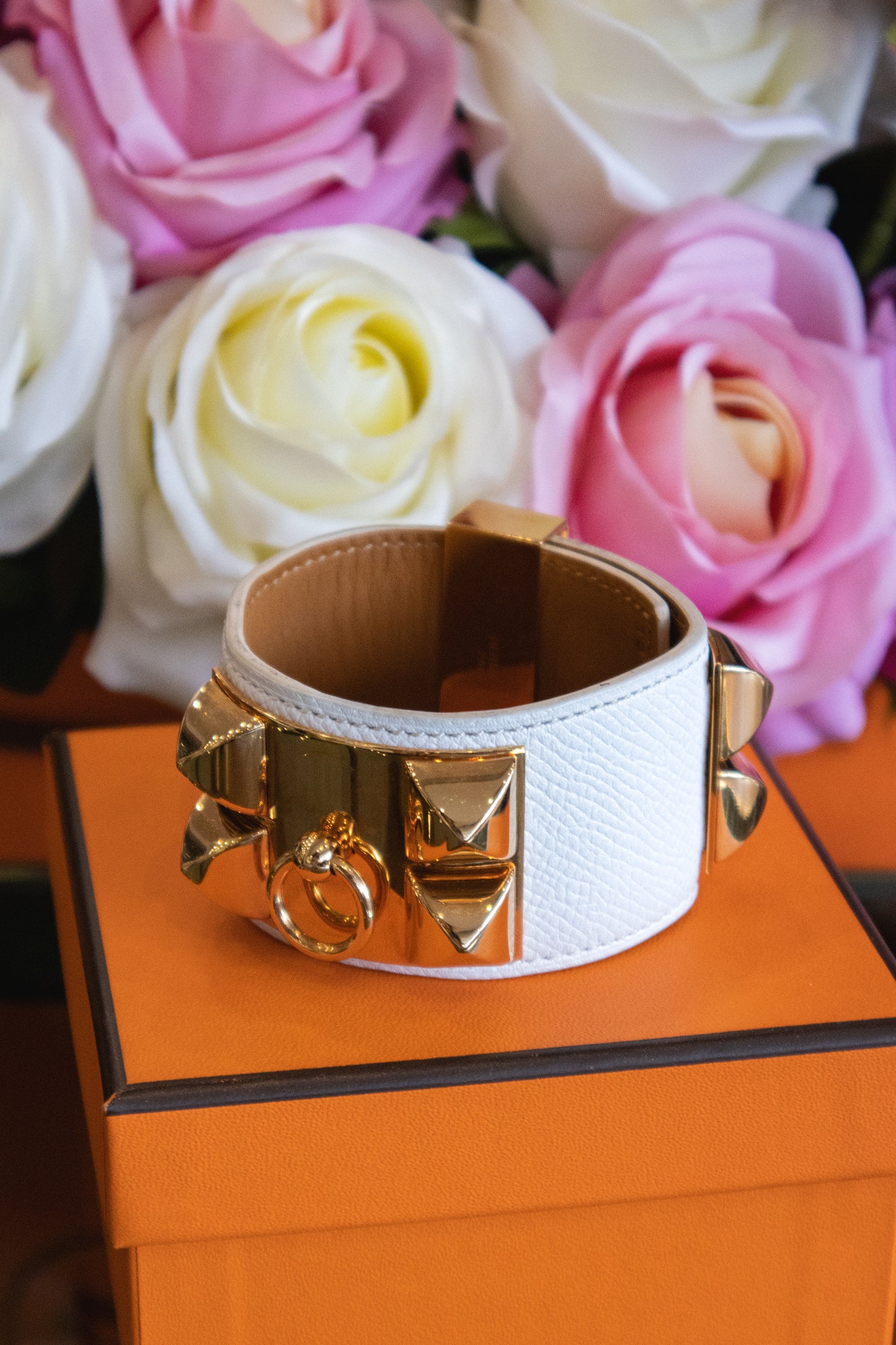 Hermès - Collier de Chien Leder vergoldetes Armband