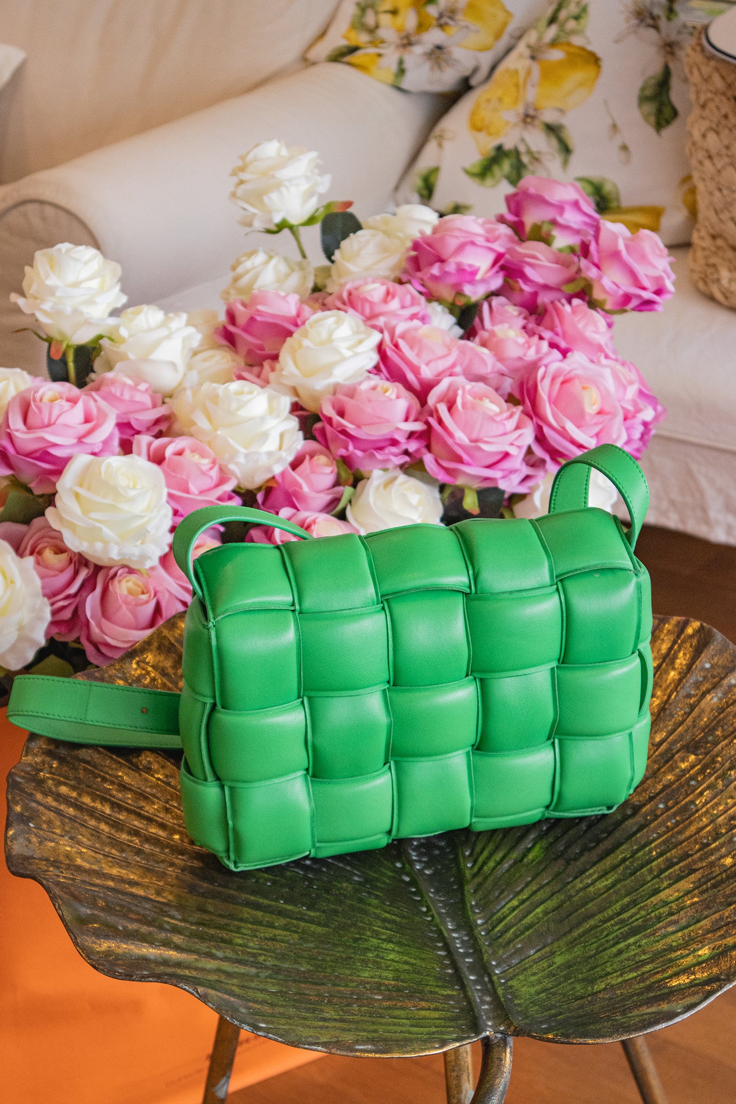 Bottega Veneta - Cassette Padded Leder Cross Body Grün