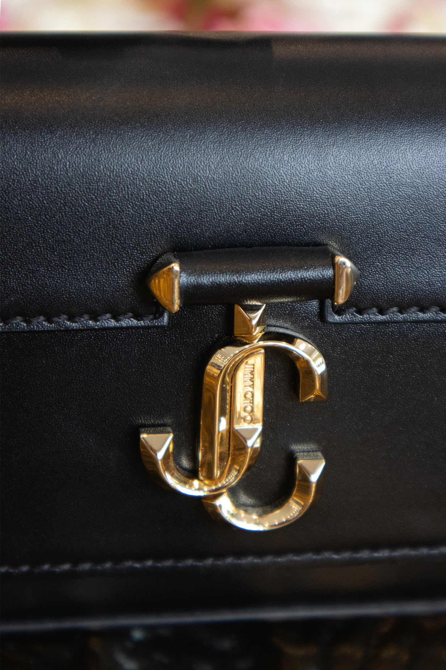 Jimmy Choo – Avenue Mini Shoulder Bag aus schwarzem Kalbsleder