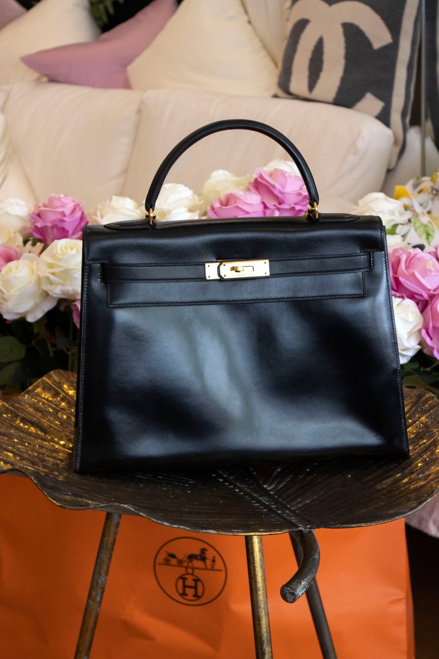 Hermès - Kelly 32 Handtasche Schwarz