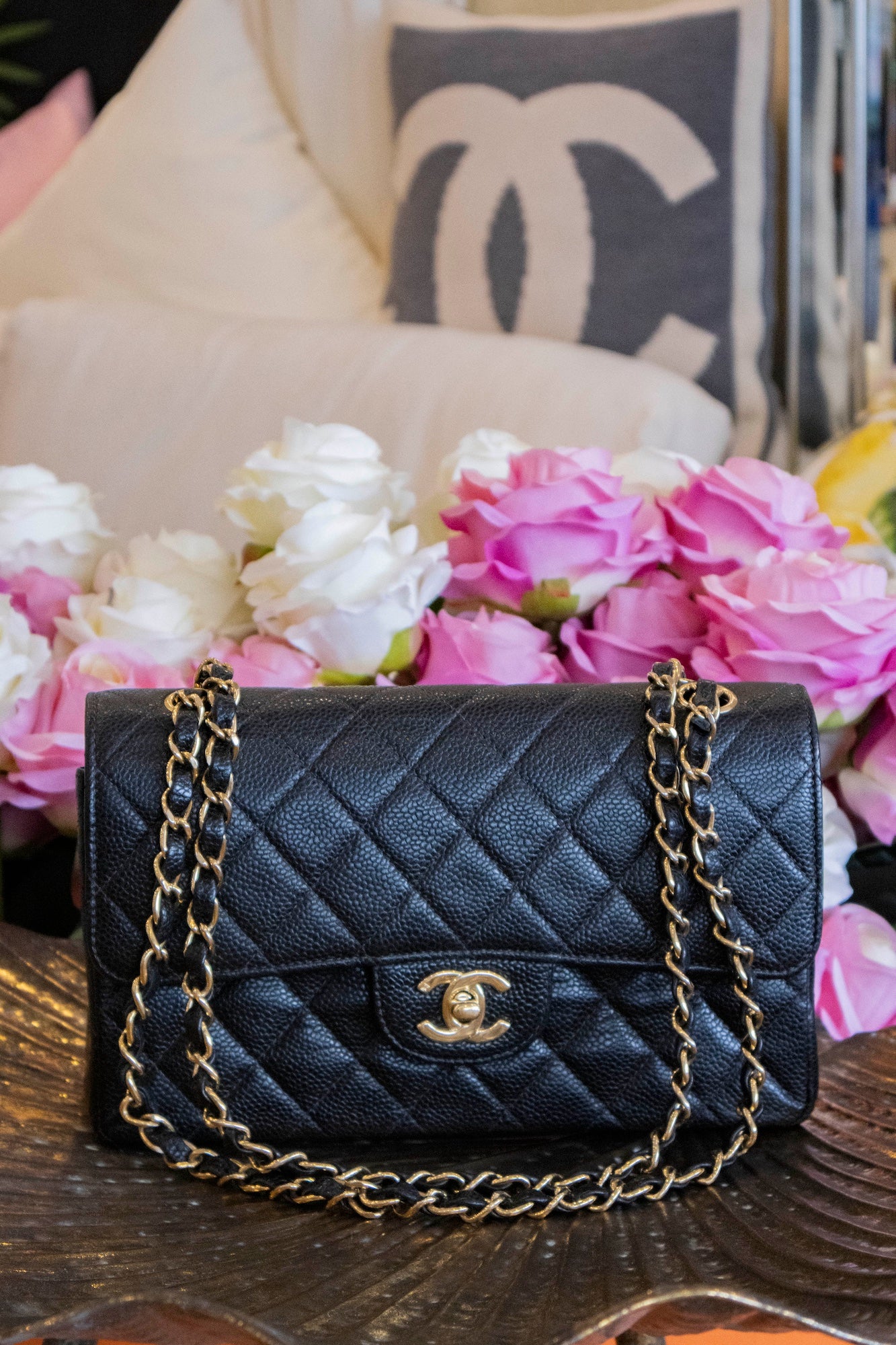 Chanel - Tasche aus schwarzem Caviar-Leder