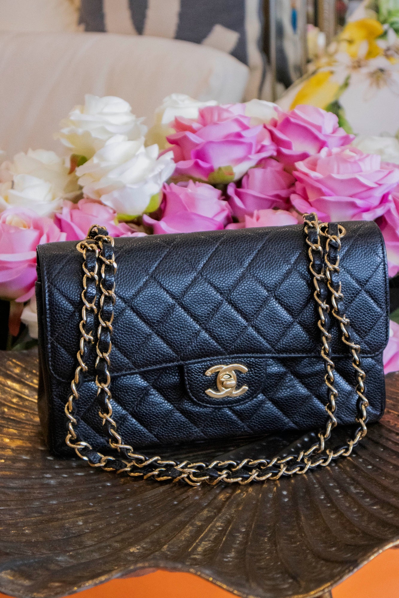Chanel - Tasche aus schwarzem Caviar-Leder