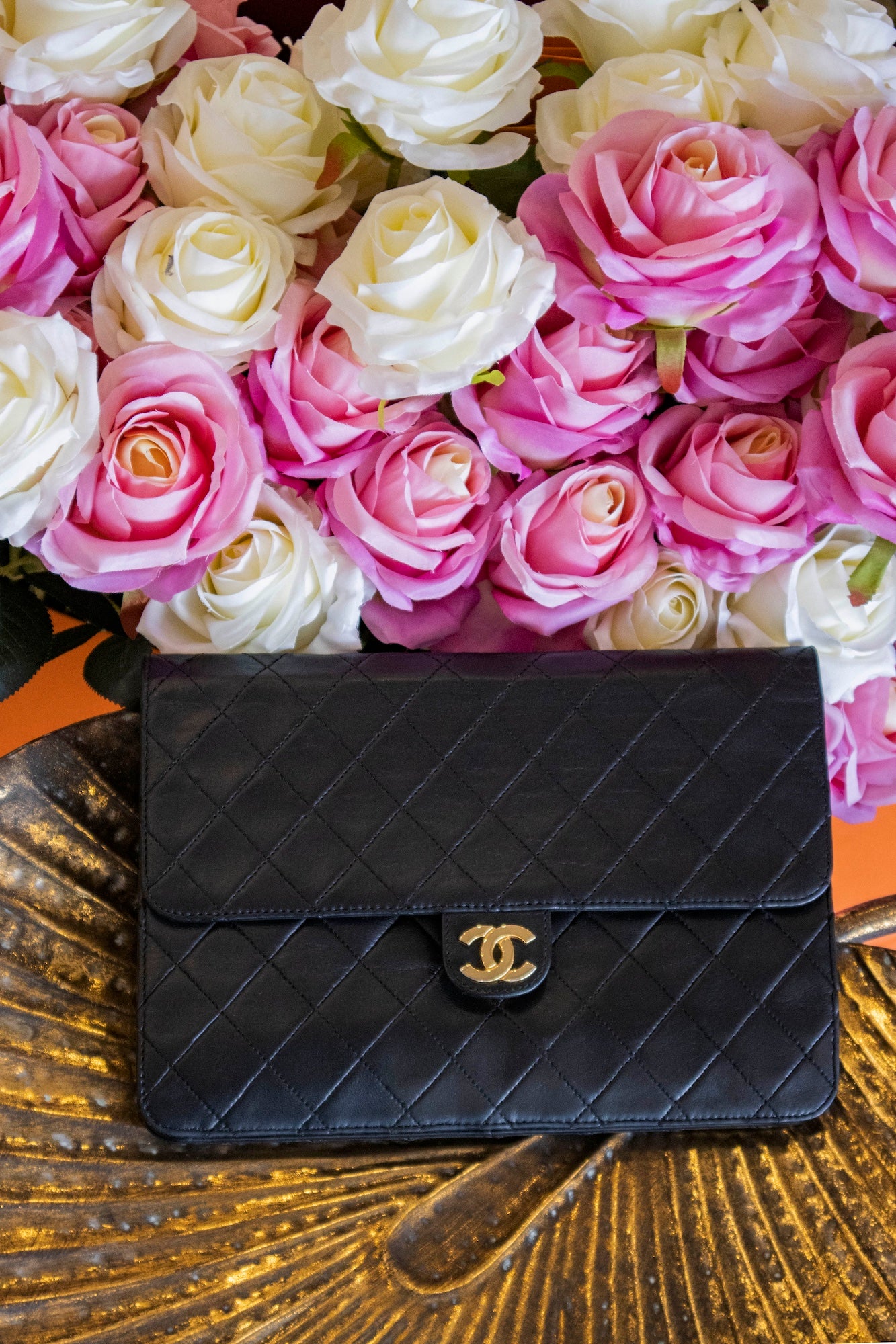 Chanel - Classic Vintage Flap Schwarze Umhängetasche