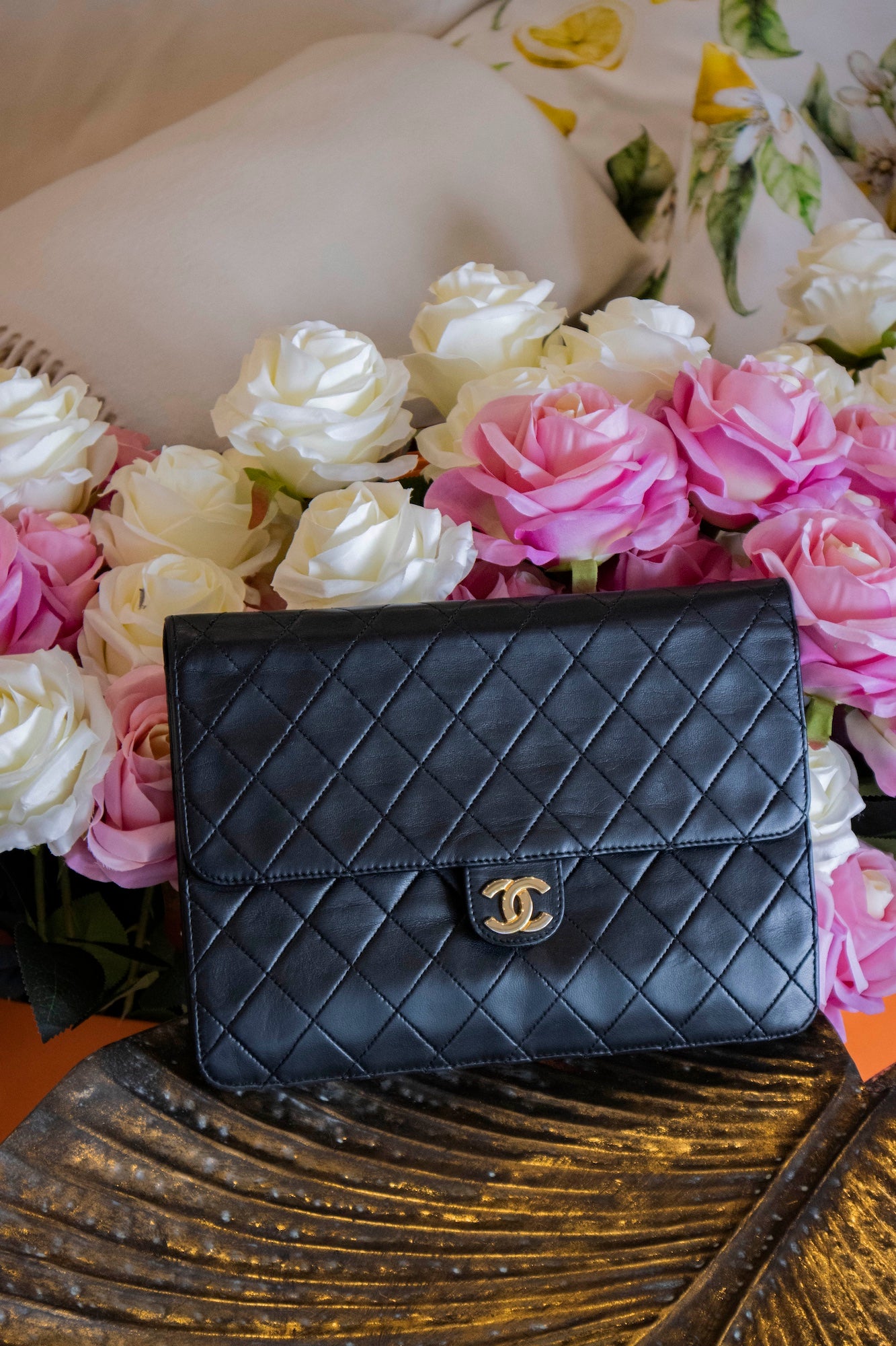 Chanel - Classic Vintage Flap Schwarze Umhängetasche