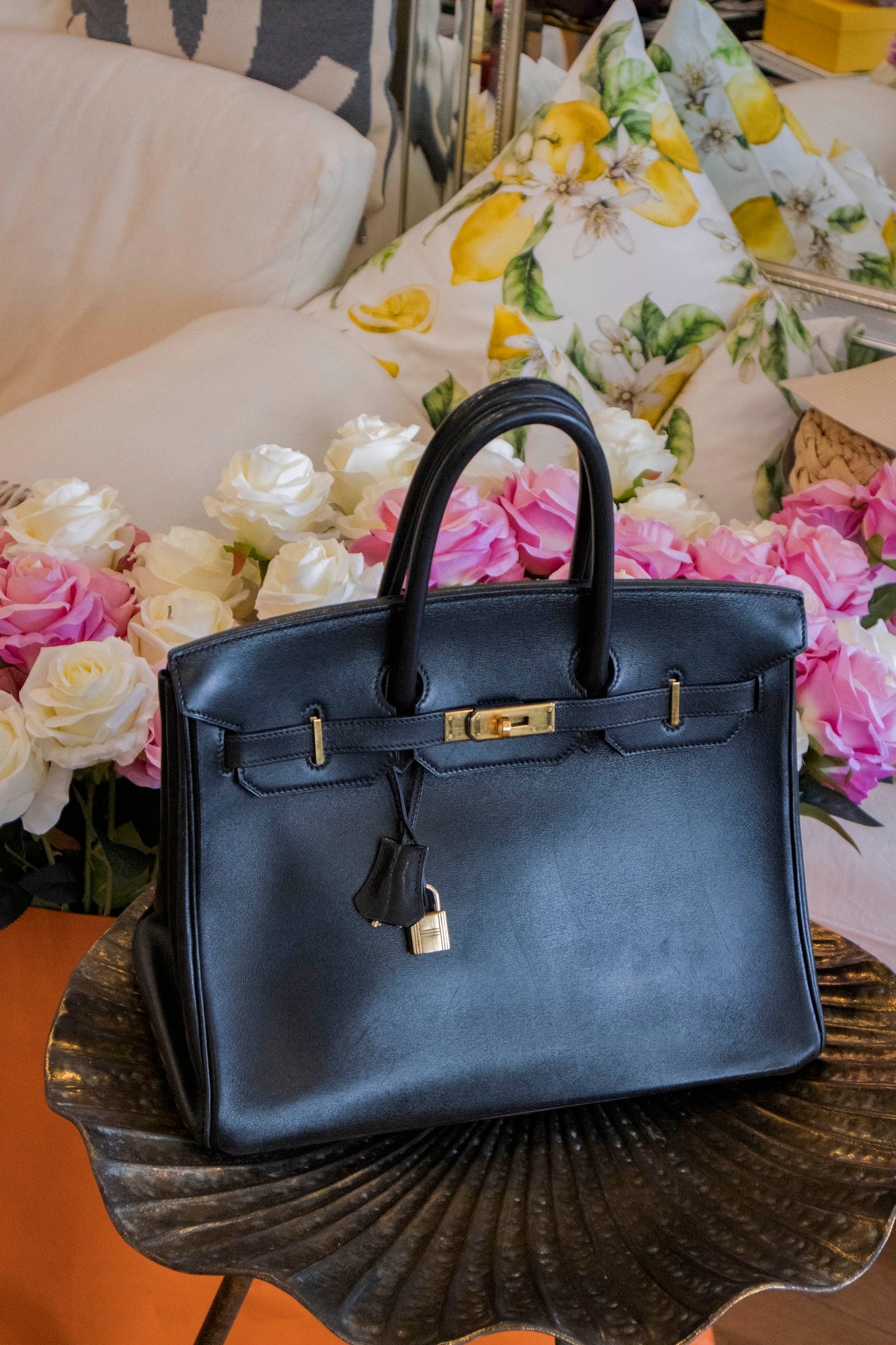 Hermès - Birkin Bag Leder in Schwarz mit goldfarbener Hardware