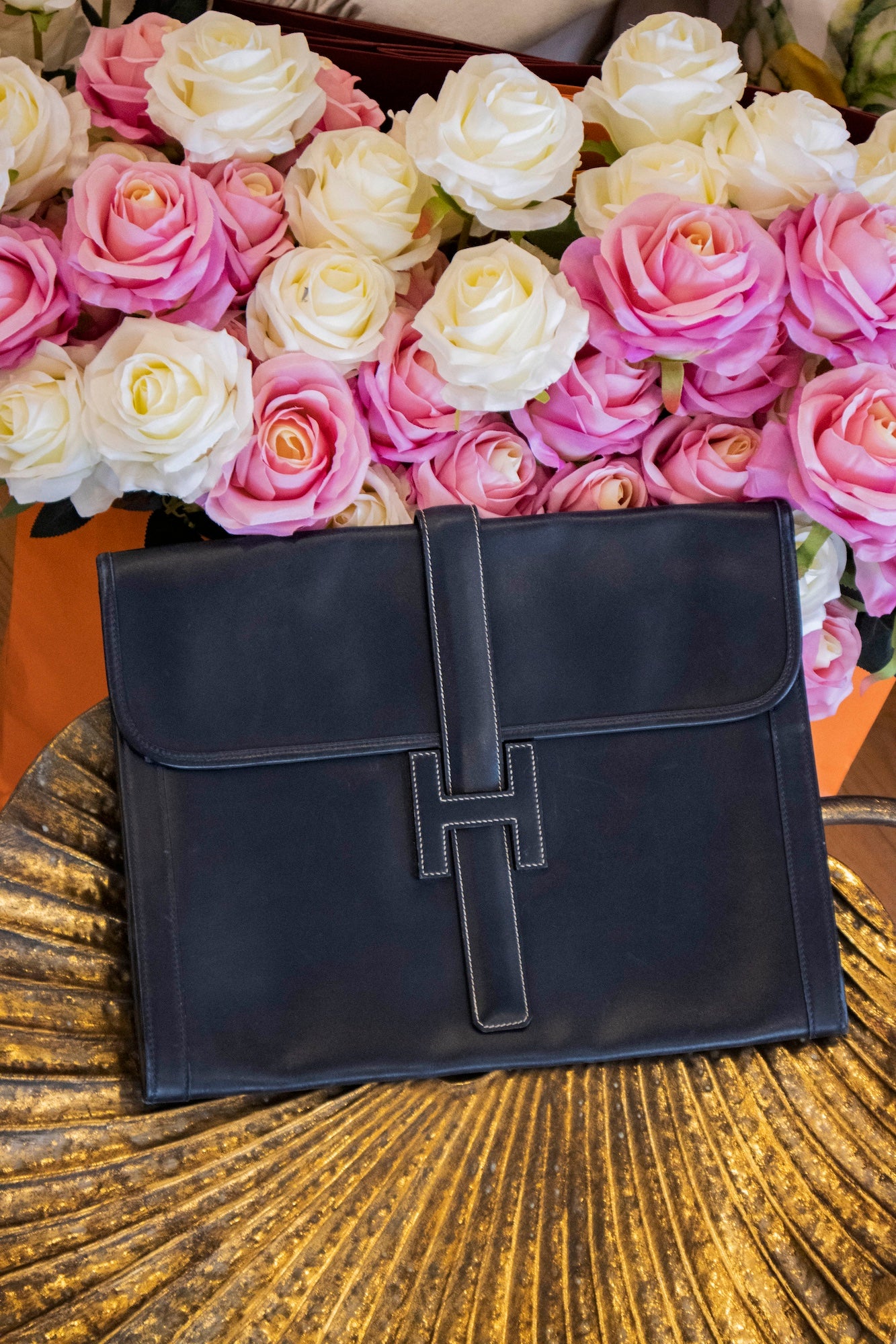 Hermès - Swift Jige GM Clutch Schwarz