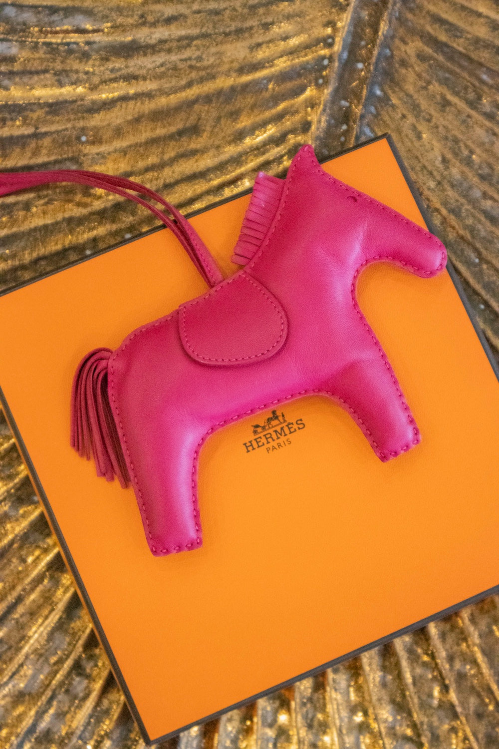 Hermès - Rodeo PM Leder Taschenschmuck Rosa