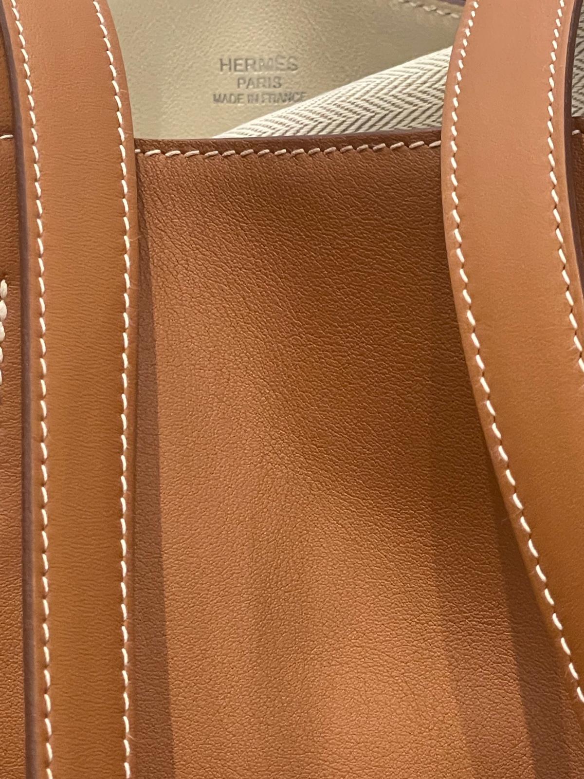 Hermès - Sac Neo Double Sens 35 Bicolor Gold - Nata Veau Swift