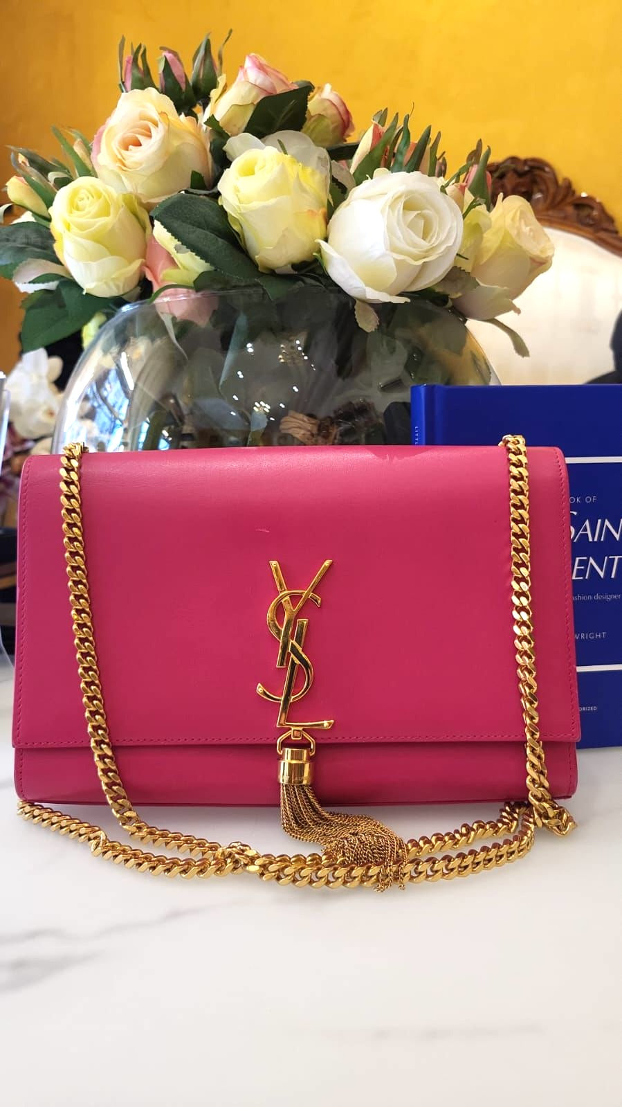 Saint Laurent - Kate Medium Crossbody Bag Rosa Kalbsleder