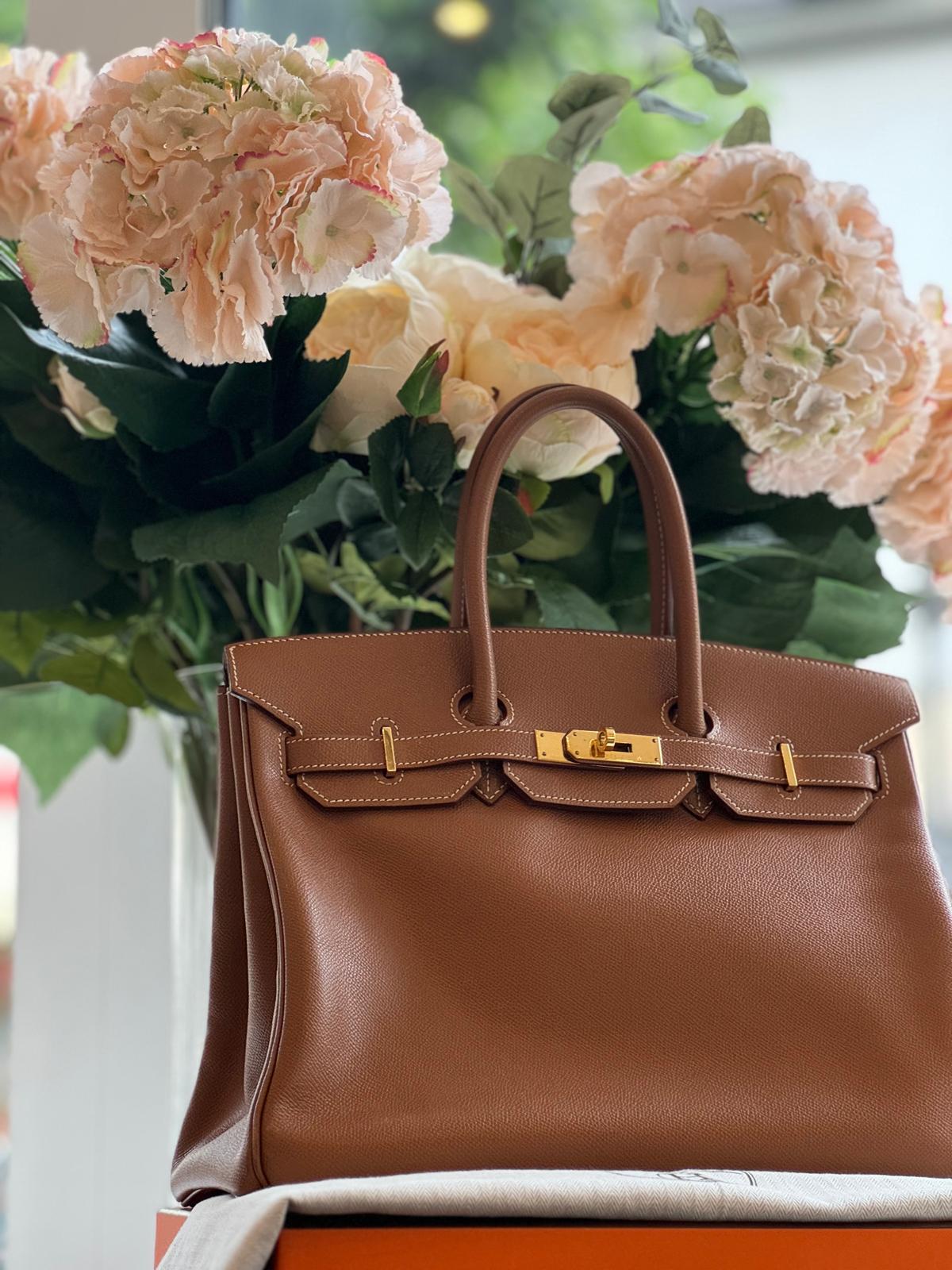 Hermès - Birkin Bag 35 gold mit goldener Hardware Epsom Leder