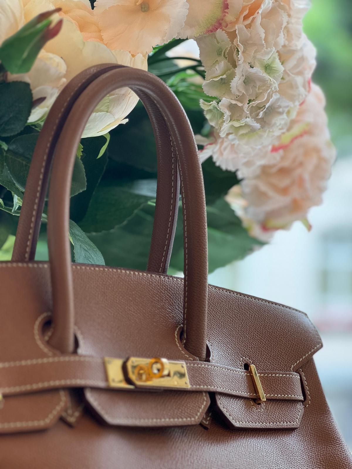 Hermès - Birkin Bag 35 gold mit goldener Hardware Epsom Leder