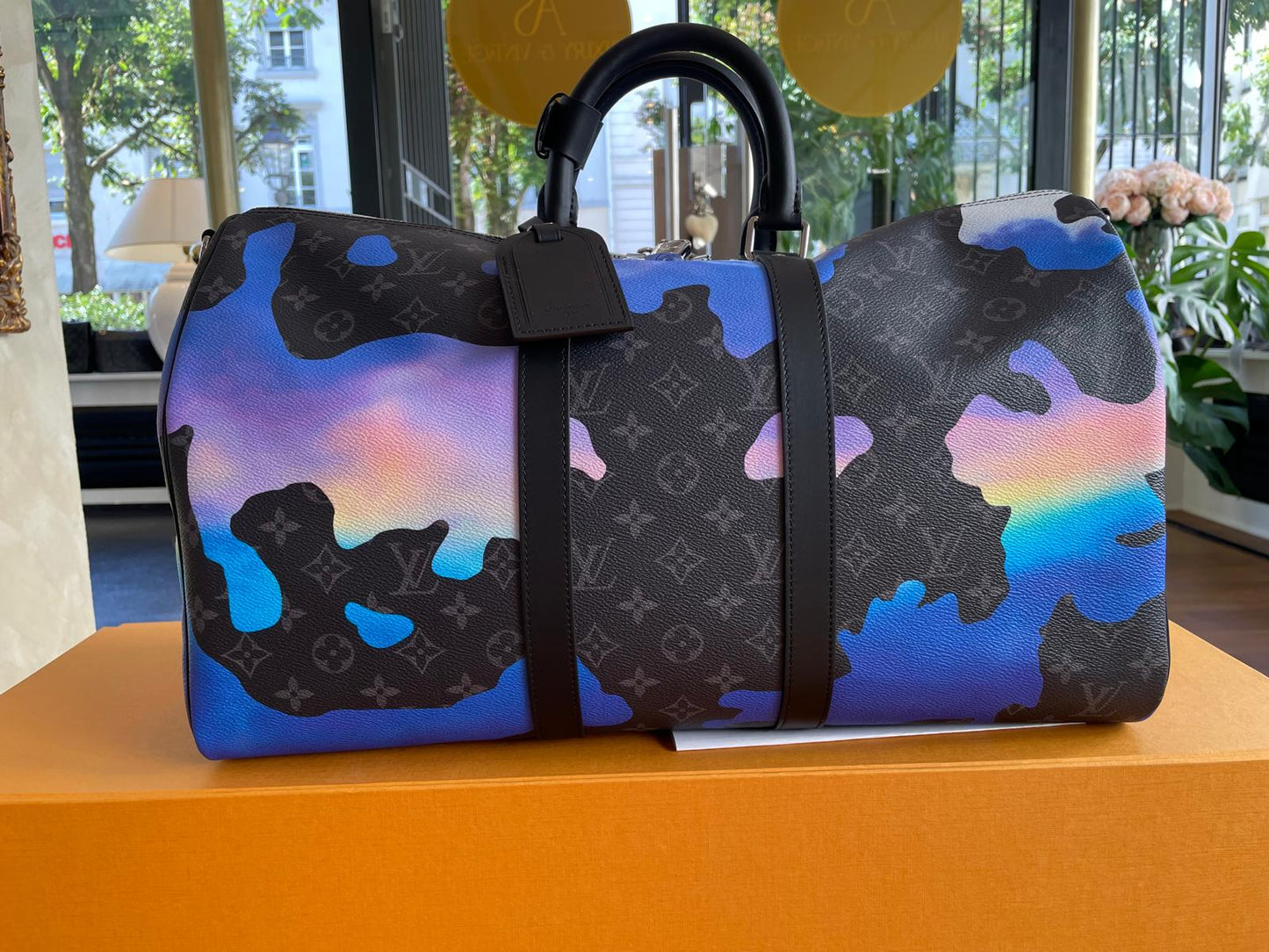 Louis Vuitton - Keepall 45 Limited Edition Sunrise Monogram Eclipse Black / Grey / Multi