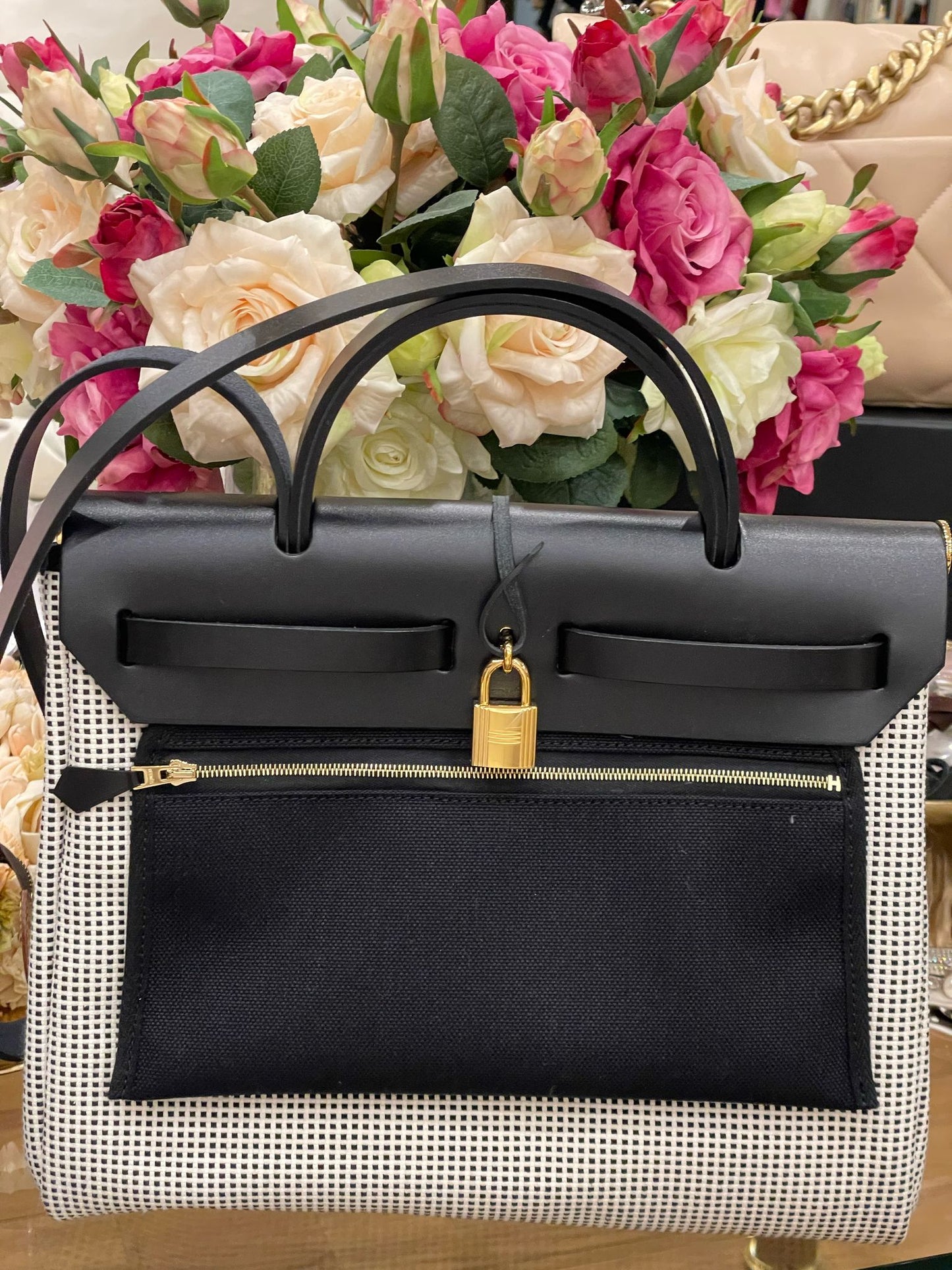 Hermès - Herbag 31 Limited Edition schwarz ecru