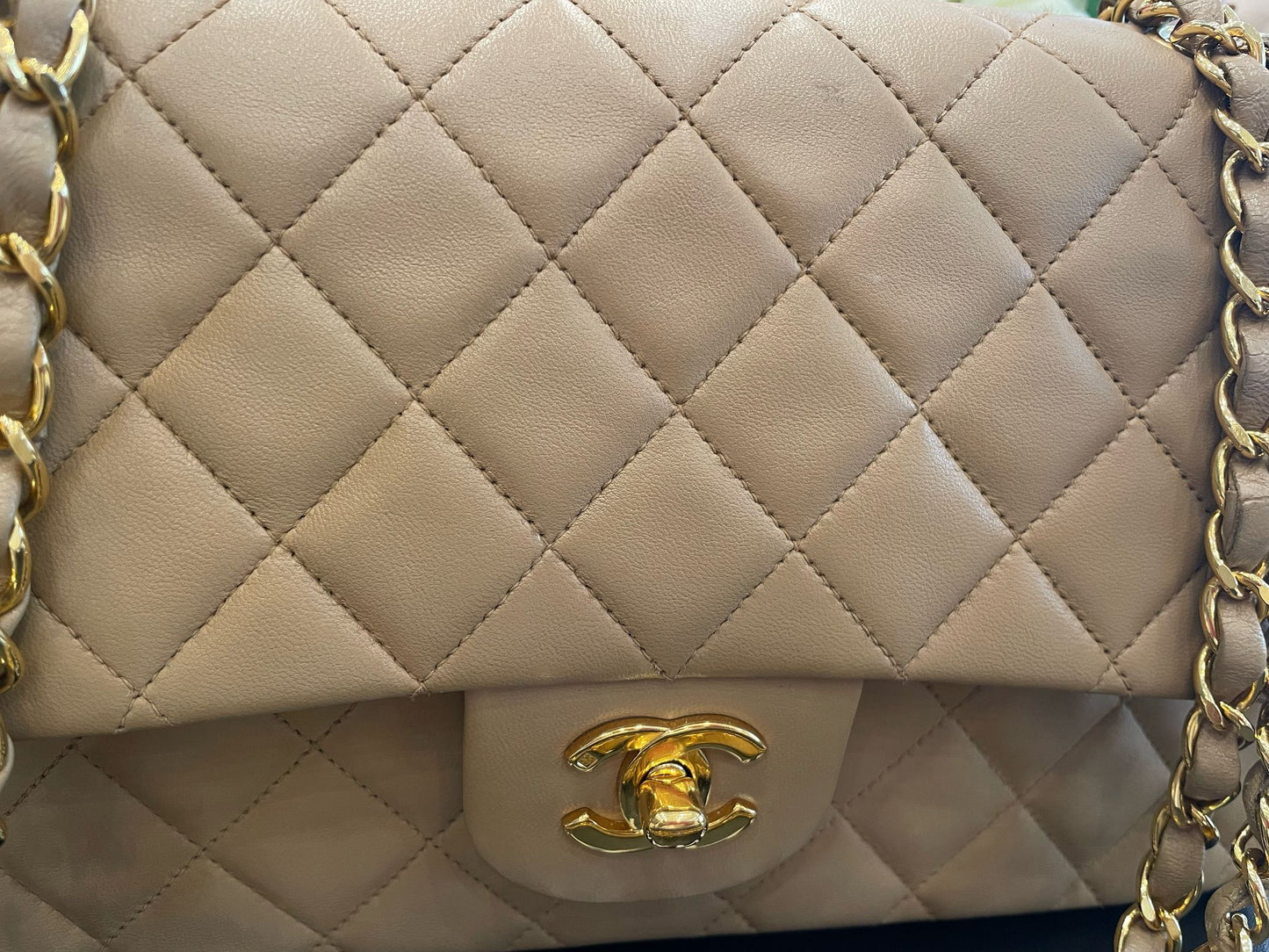 Chanel - Medium Double Flap Bag Beige