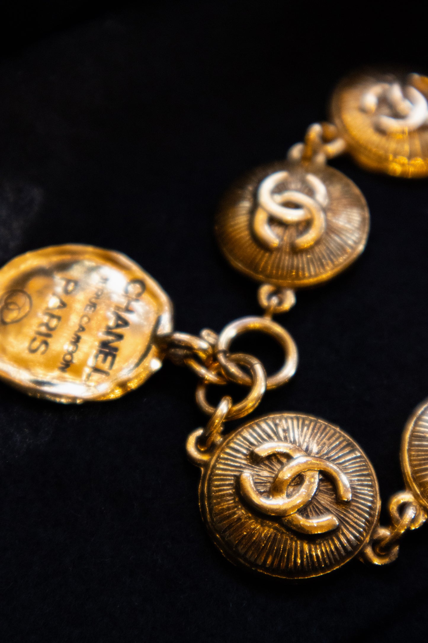 Chanel - Gold Toned 31 Rue Cambon Coin Armband