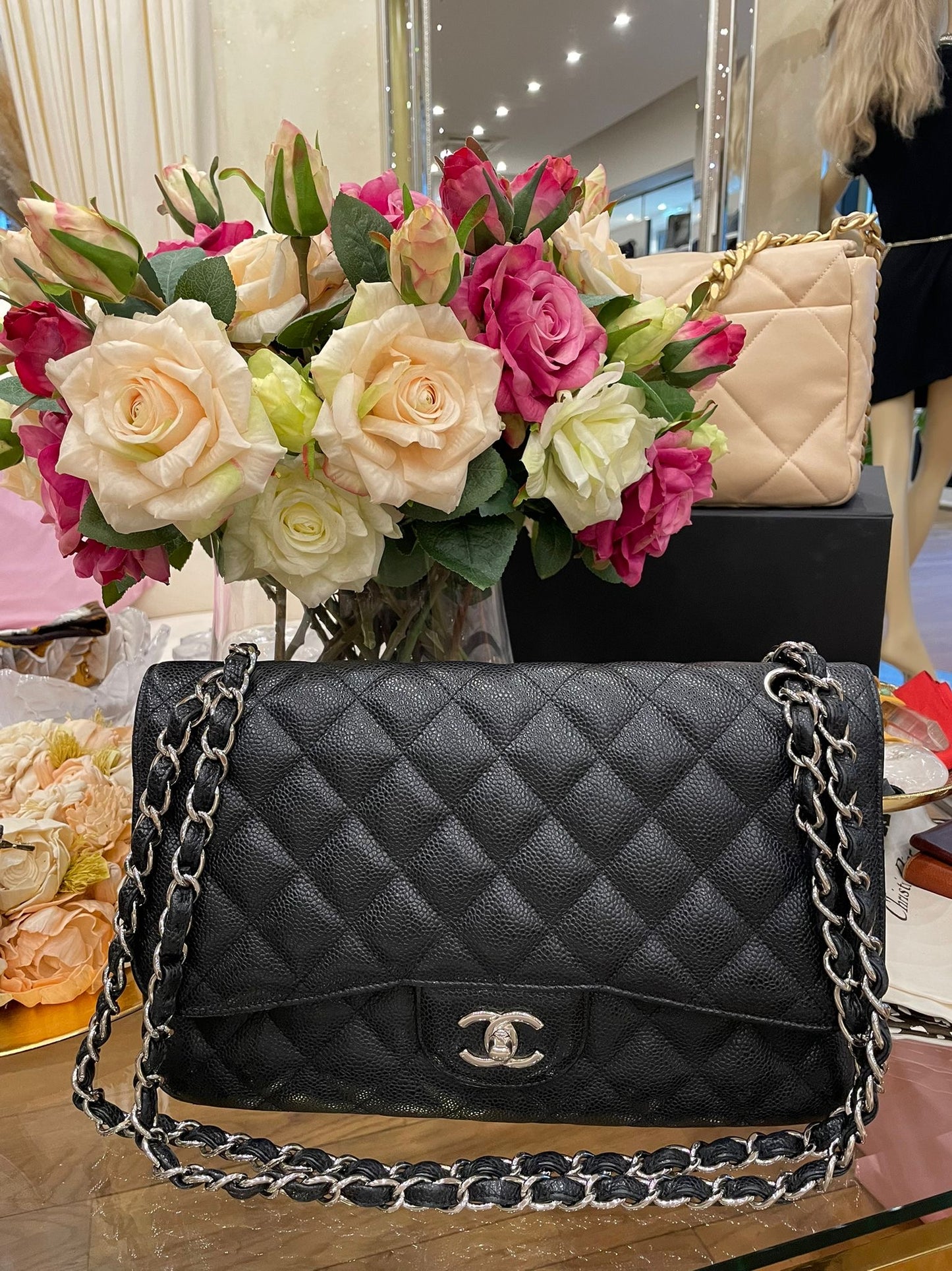 Chanel - Jumbo Double Flap Bag Caviar Leder
