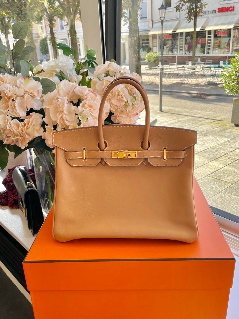 Hermès - Birkin Bag 35 - Gold Epsom Leder goldene Hardware