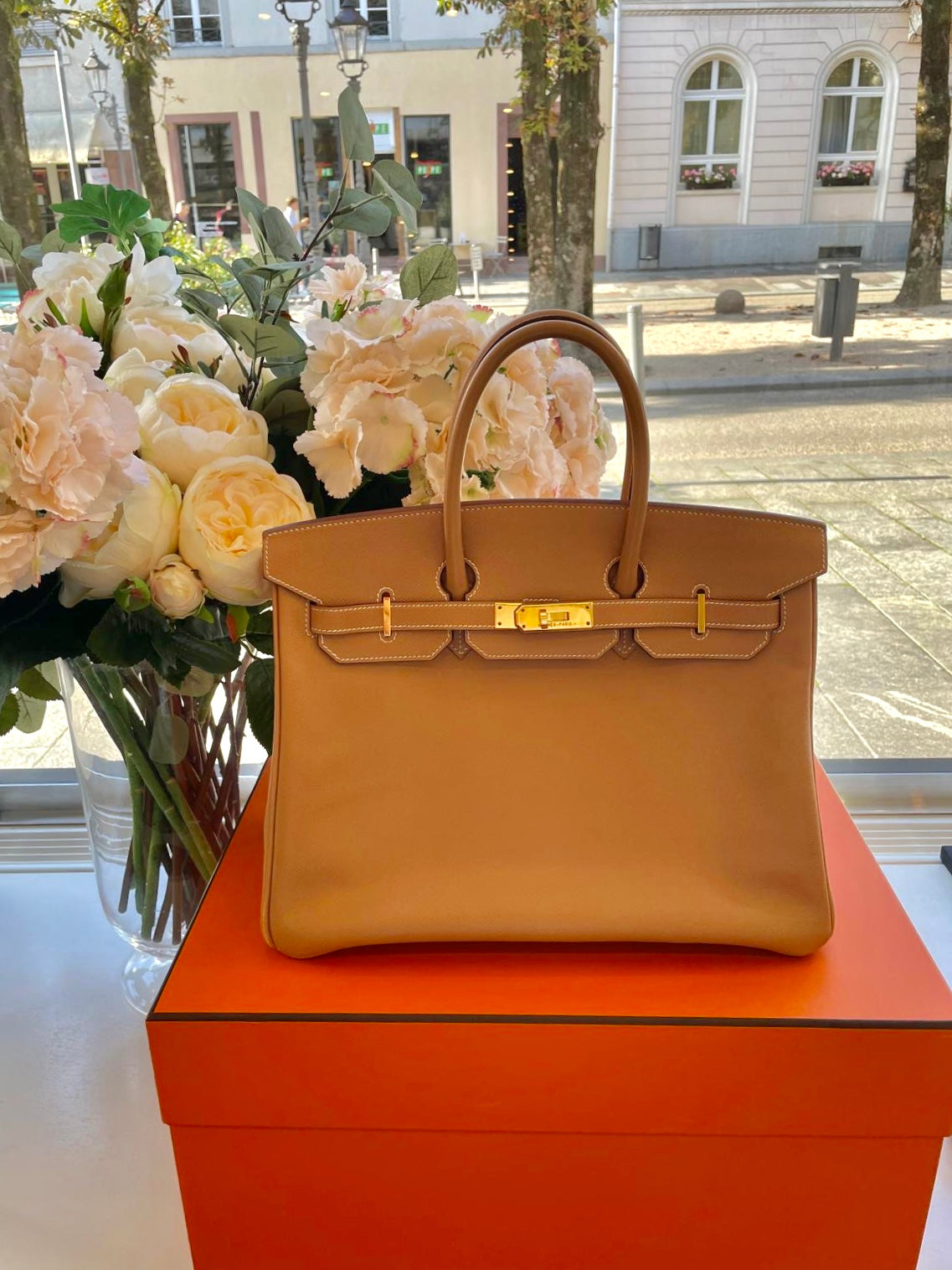 Hermès - Birkin Bag 35 - Gold Epsom Leder goldene Hardware