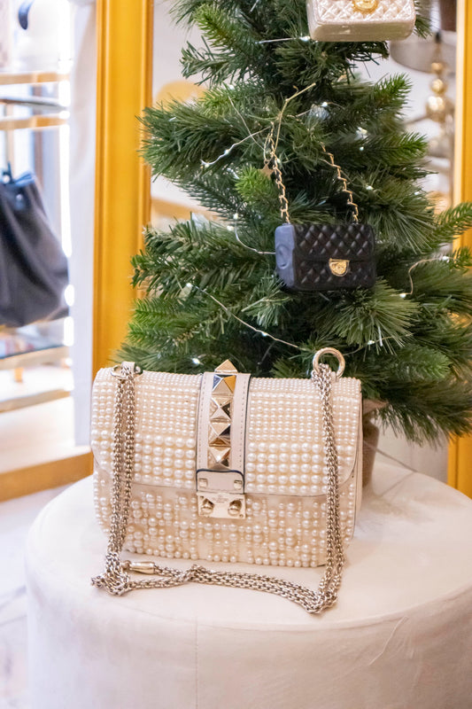 Valentino - Glam Lock Umhängetasche mit Perlen-Detail