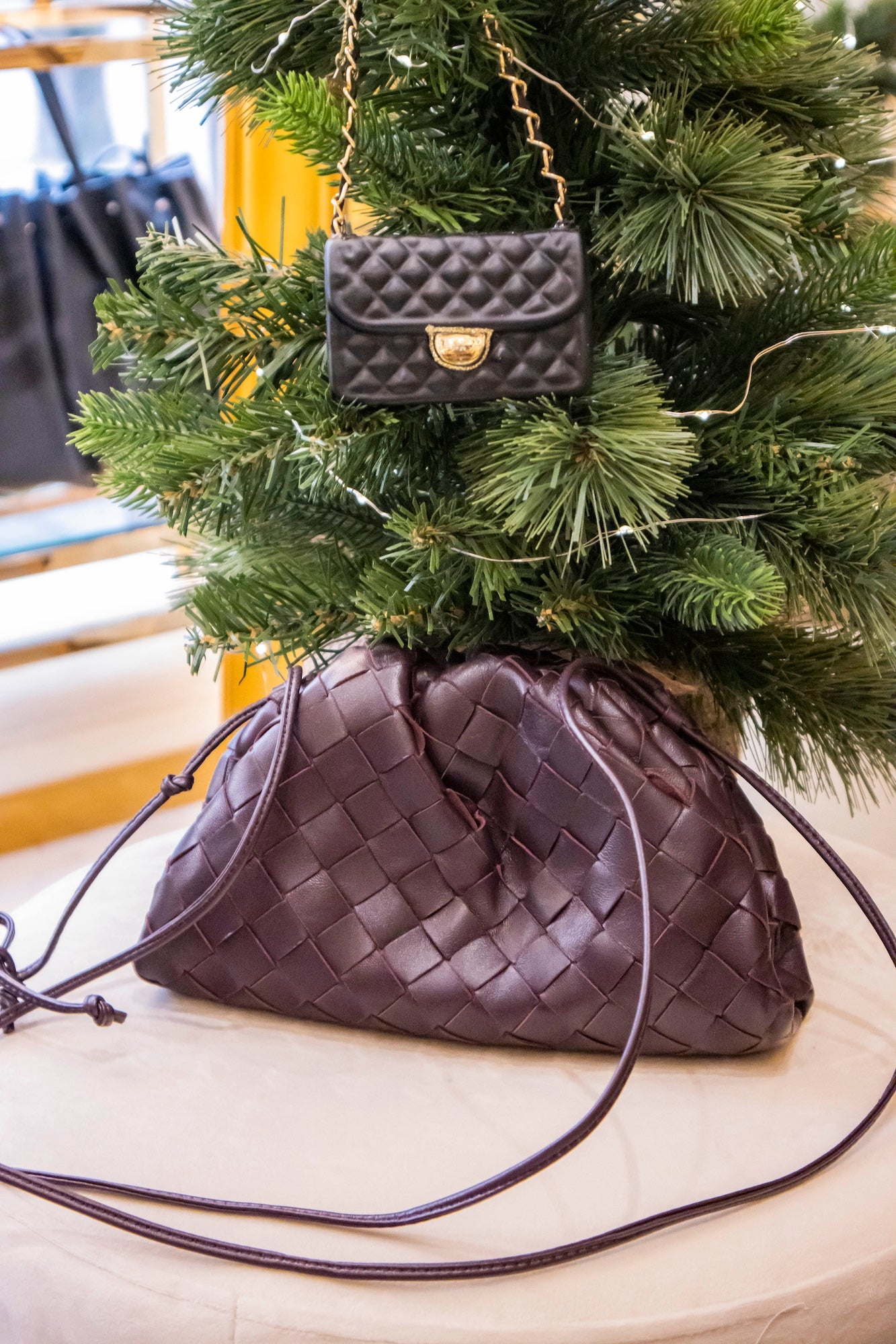 Bottega Veneta - Dustbag aus Leder in Bordeauxrot