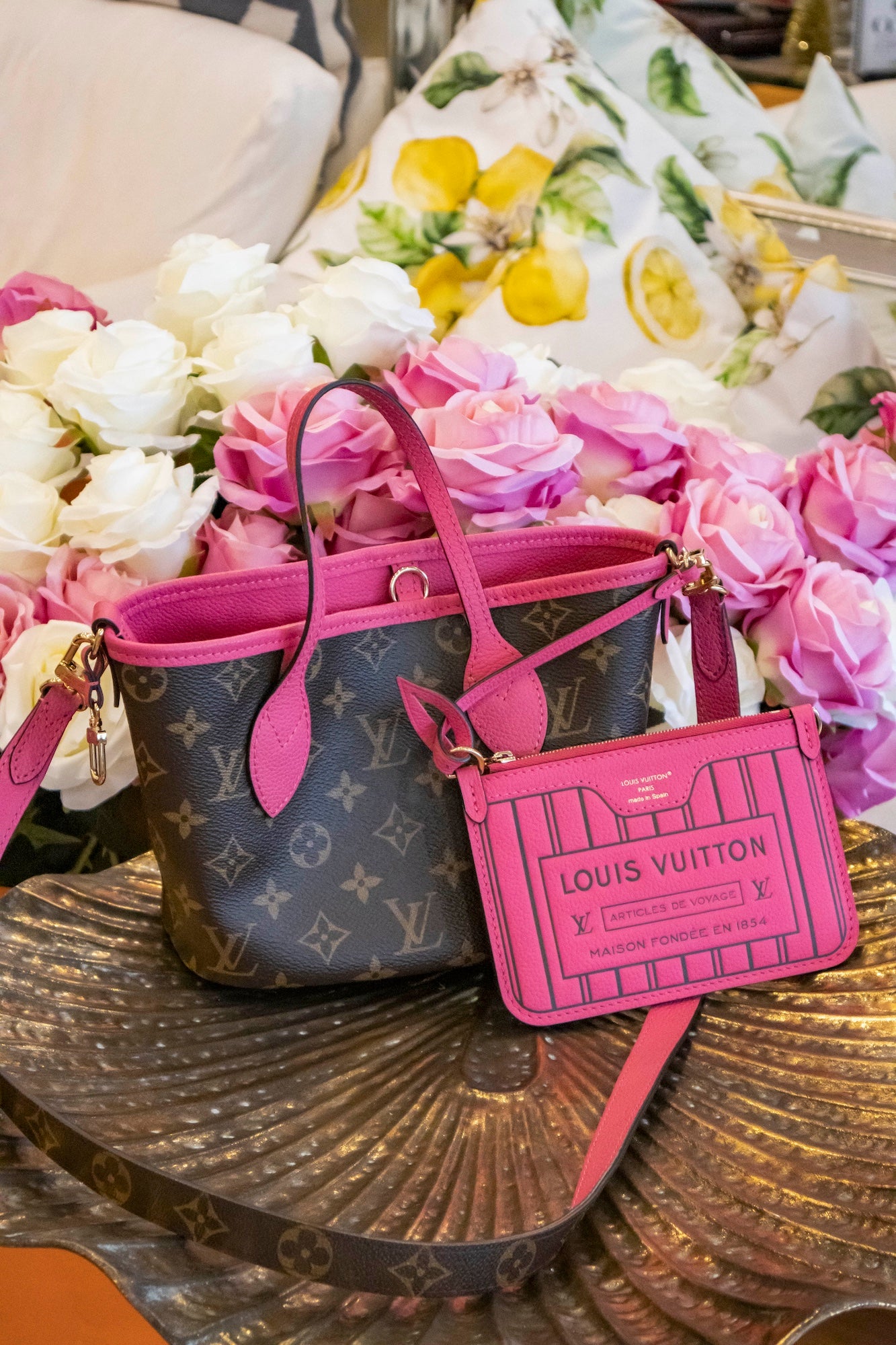 Louis Vuitton - Neverfull Inside Out BB Monogram Canvas Pink