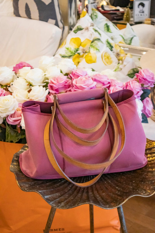 Hermès - Cabag Elan Tote Bag in Toile und Leder in 39