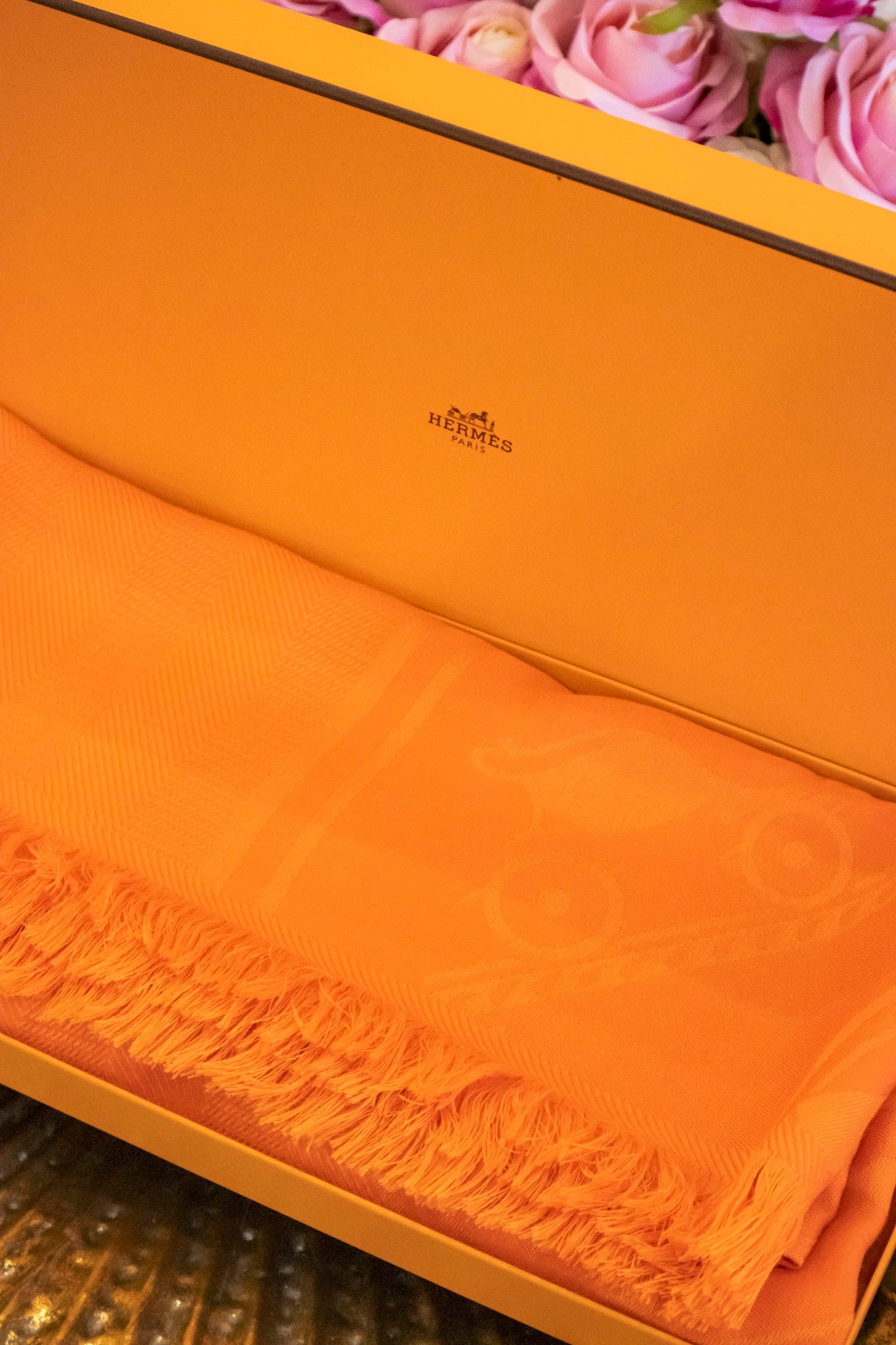Hermès - Kaschmirschal in Orange