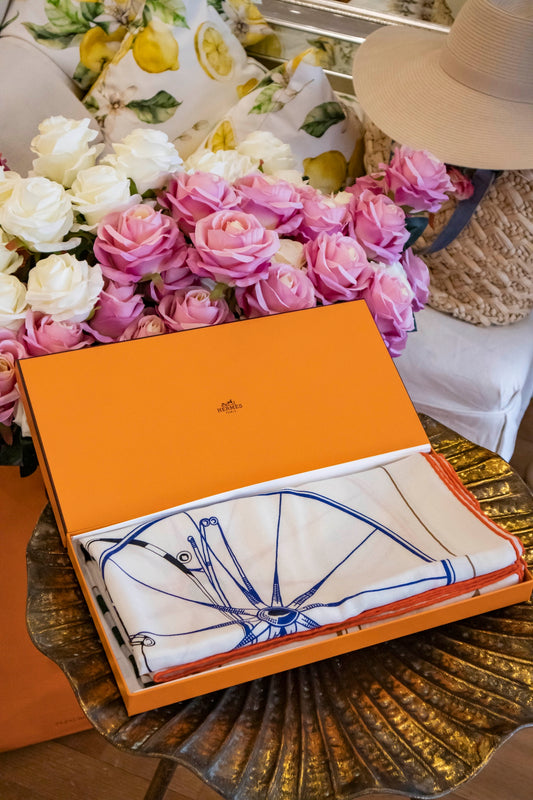 Hermès - Carré Schal 140 Kaschmir Seide "A Toute Berline !"