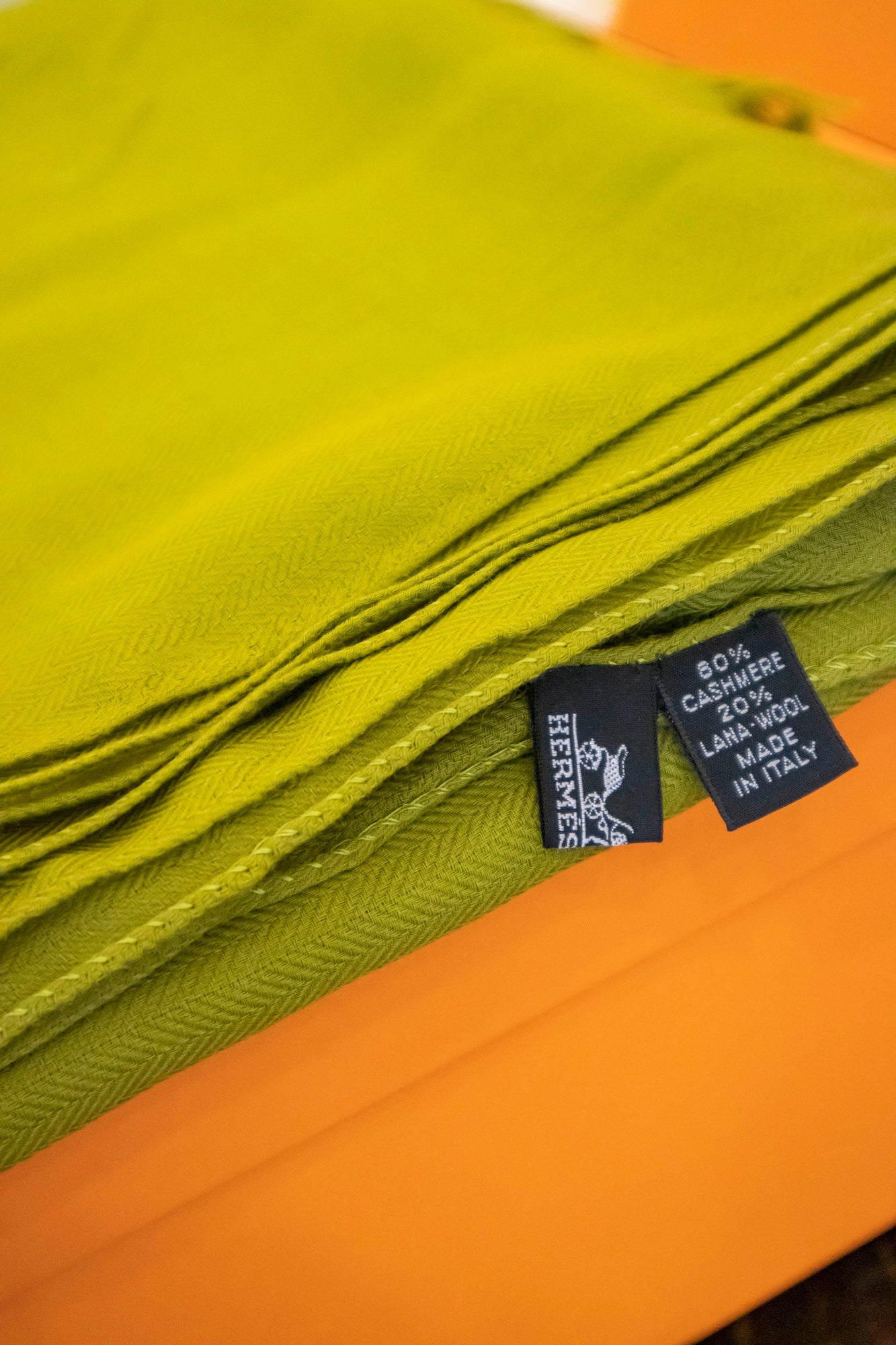 Hermès - Schal Wolle und Kaschmir Grün