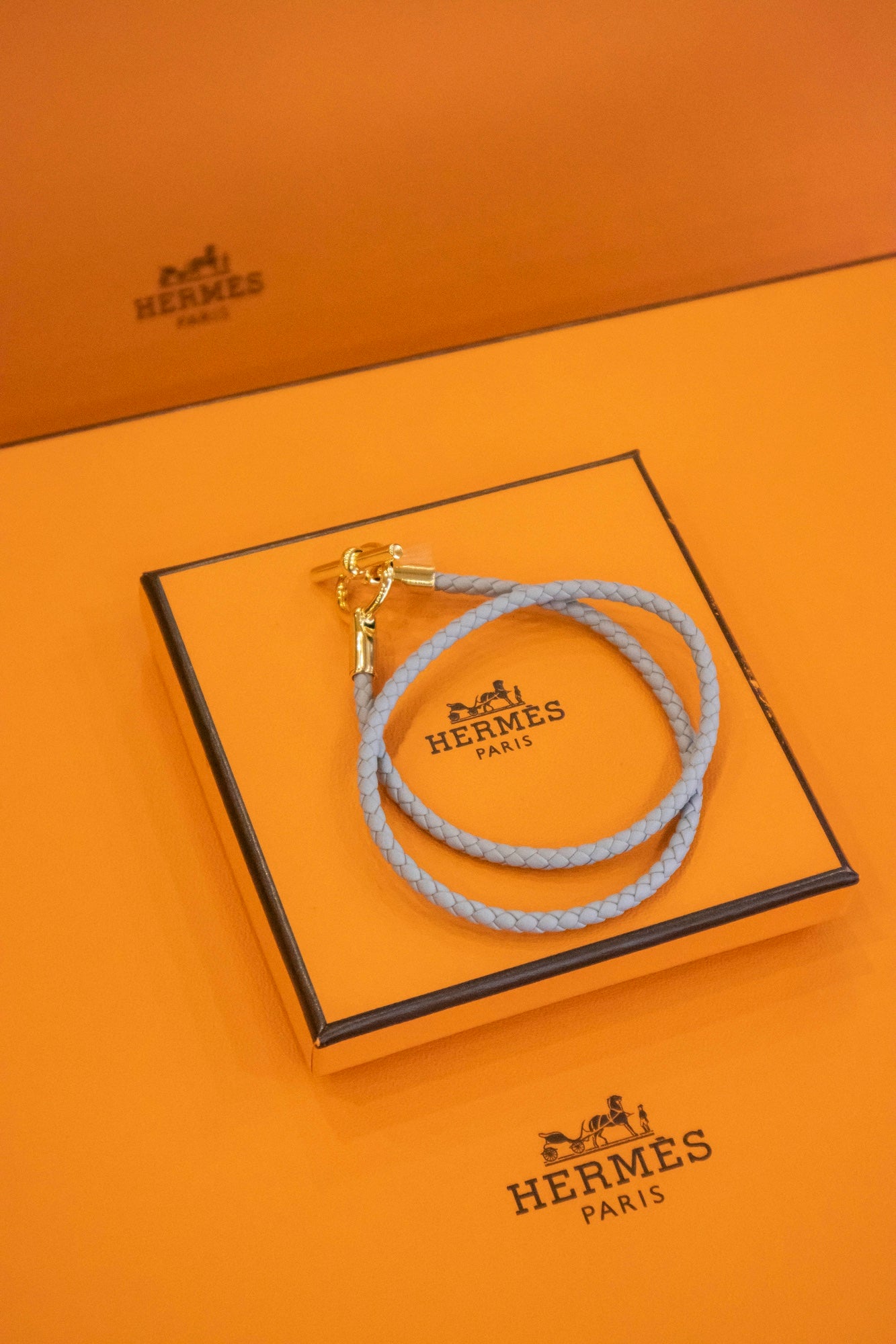 Hermès - Glenan Armband aus Leder in Blau