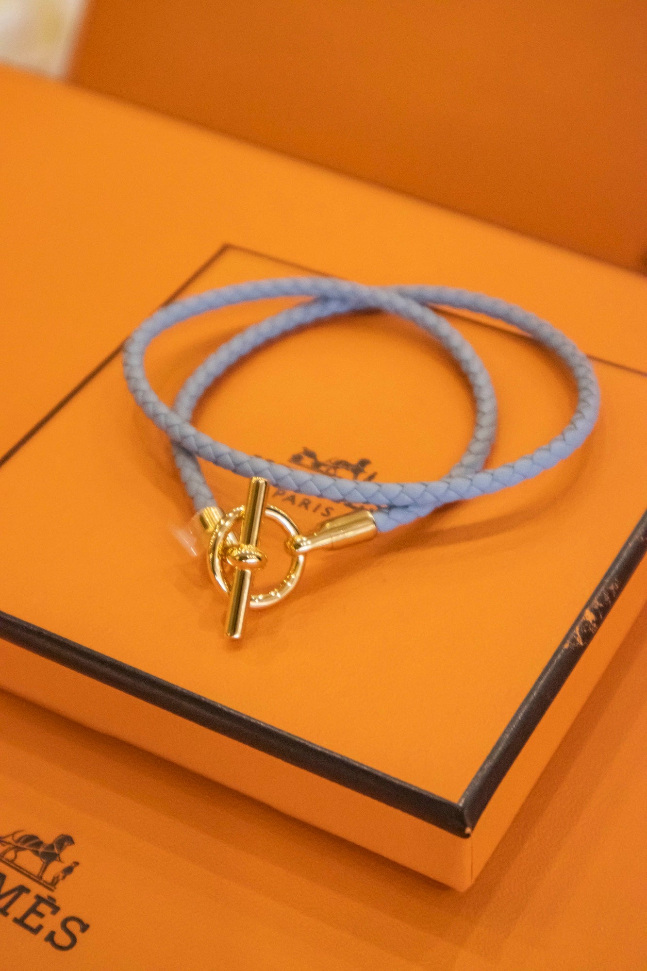 Hermès - Glenan Armband aus Leder in Blau
