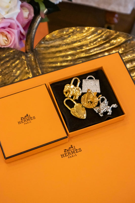 Hermès - Cadenas Charms Elephant - Herz - Pegasus Gold, Bag -Pegasus silber