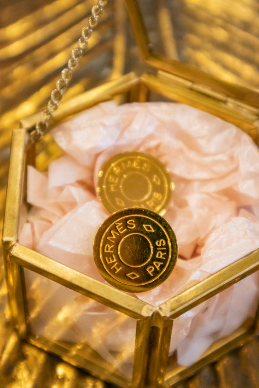 Hermès - Manschettenknöpfe aus Stahl in Gold