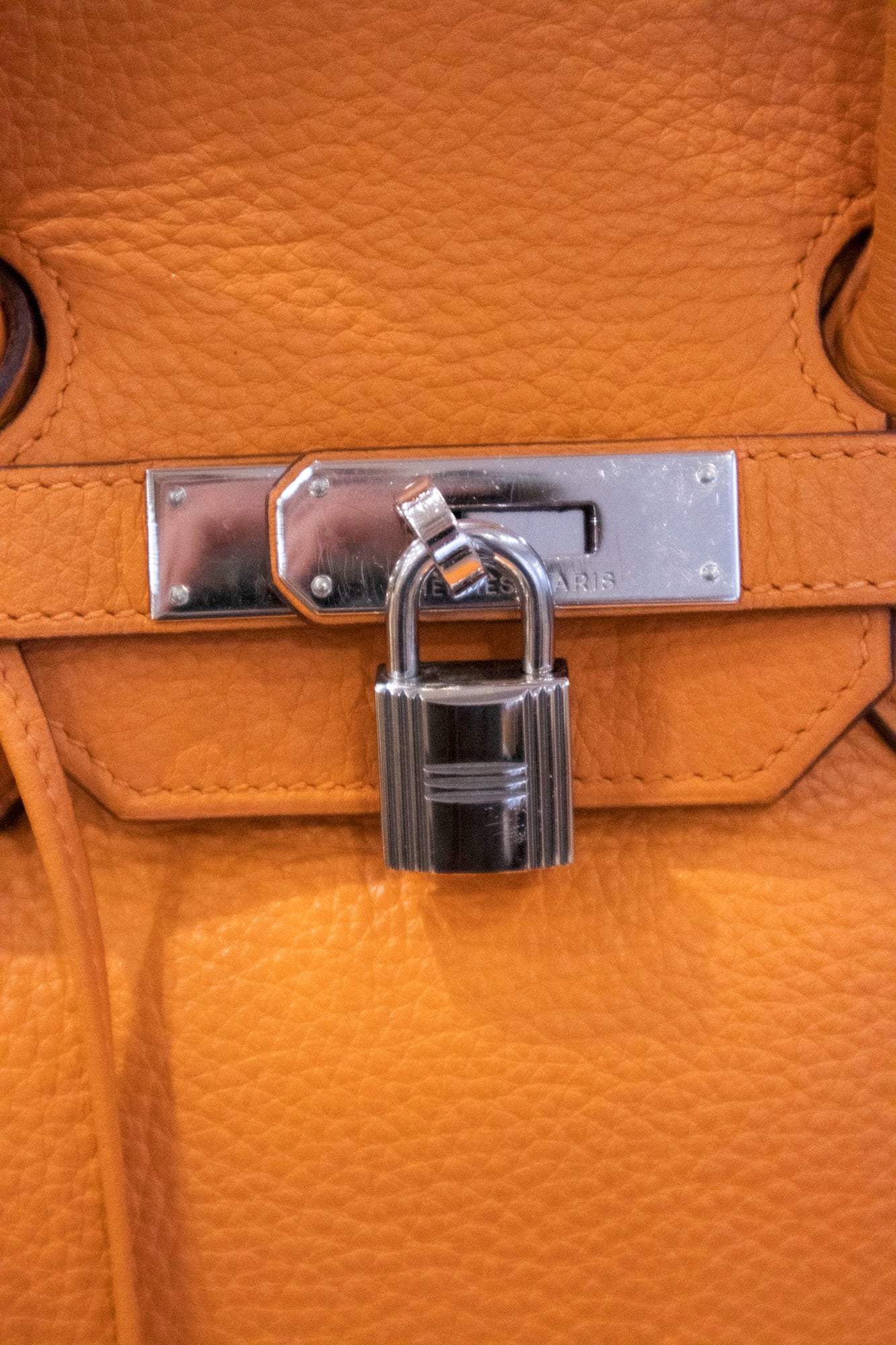 Hermès - Birkin Bag 35 Orange Taurillon Clemence Palladium Hardware