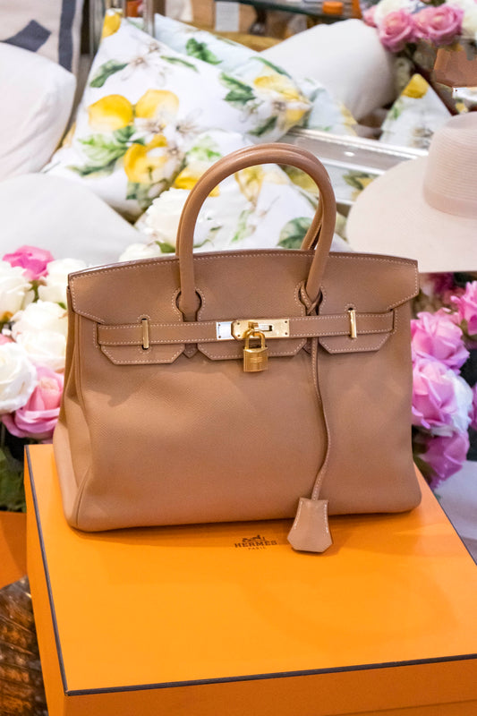 Hermès - Birkin 30 Naturelle Courchevel Leder Goldene Hardware
