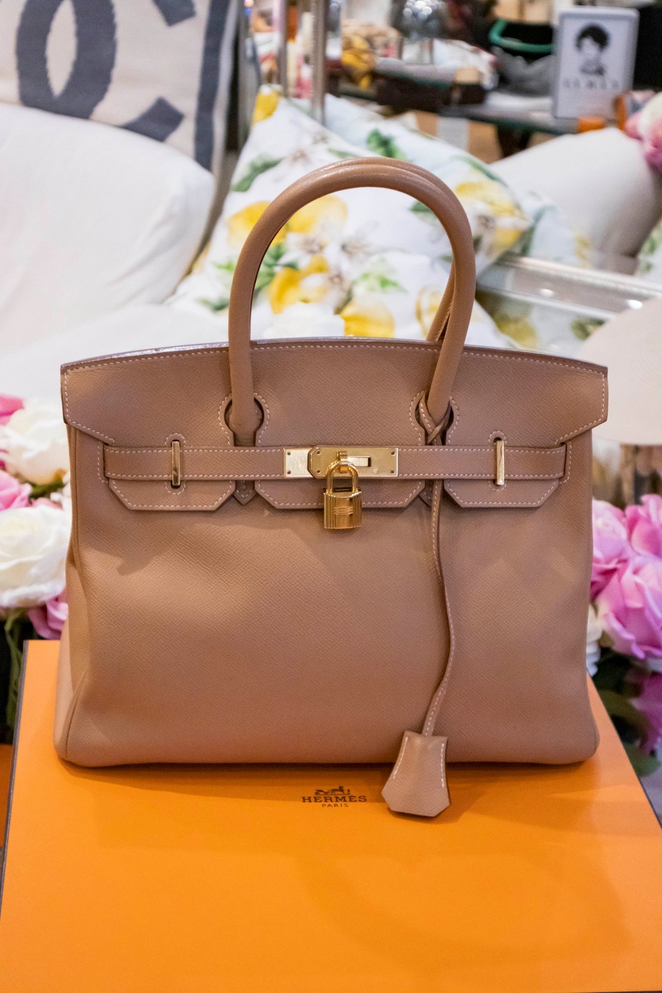 Hermès - Birkin 30 Naturelle Courchevel Leder Goldene Hardware