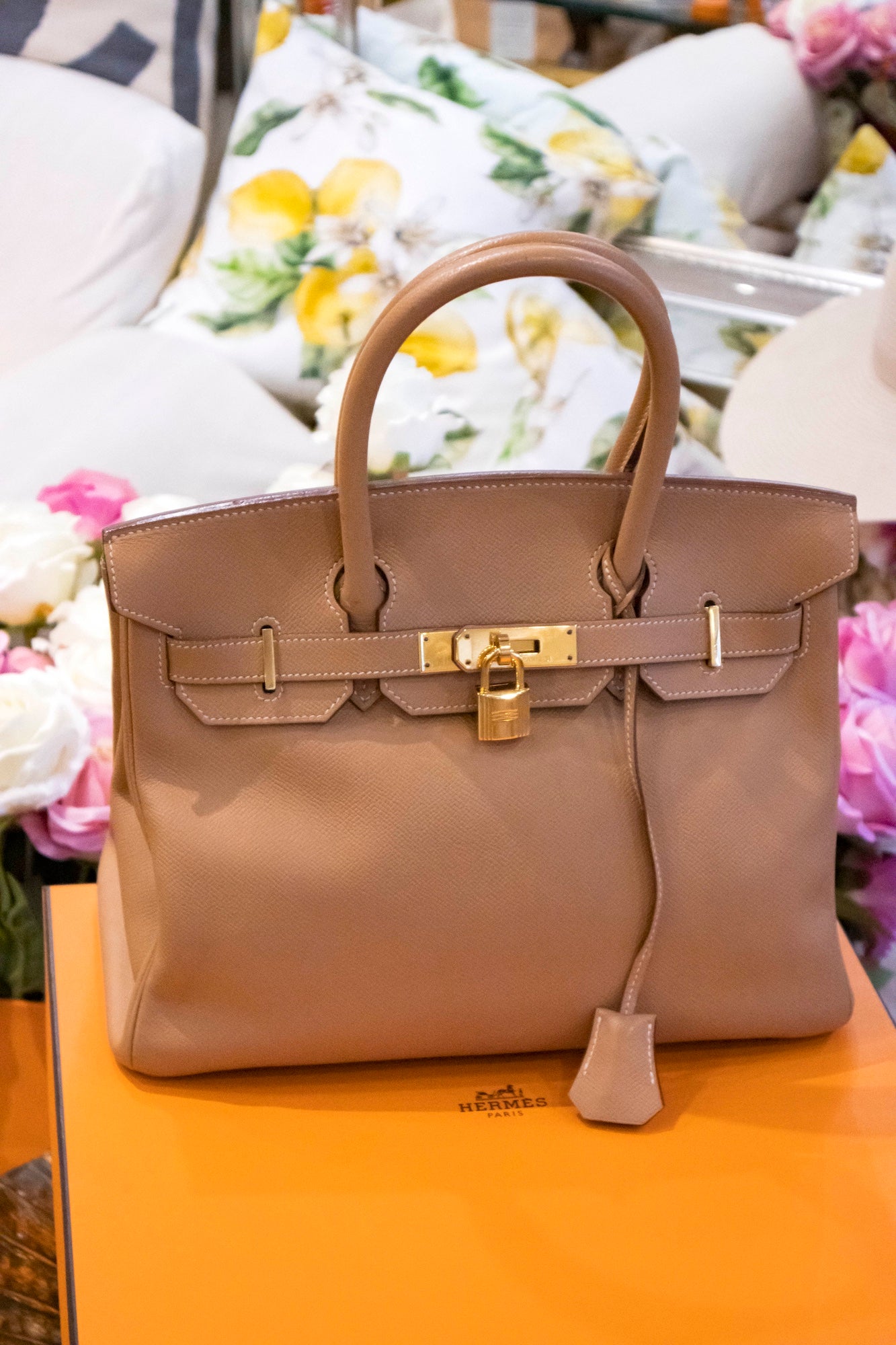 Hermès - Birkin 30 Naturelle Courchevel Leder Goldene Hardware